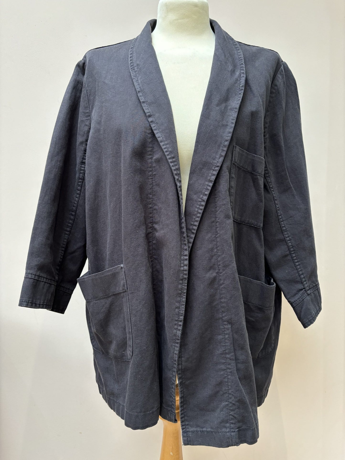 Navy cotton linen mix worker jacket size 10/12