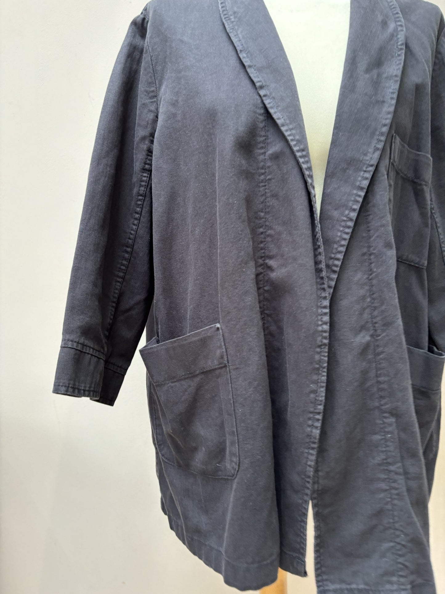 Navy cotton linen mix worker jacket size 10/12