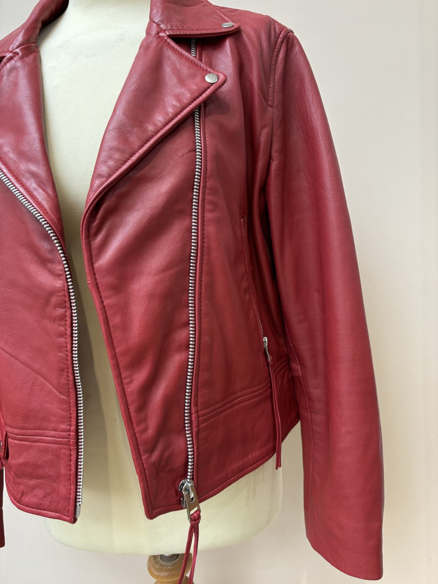Red leather jacket size 12
