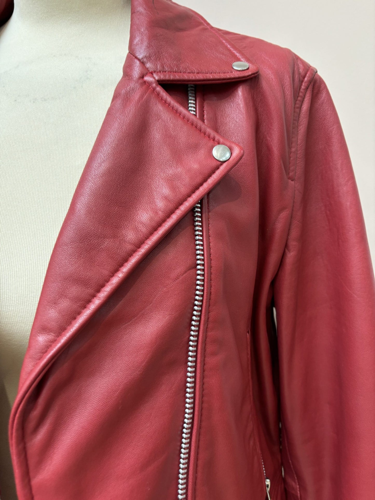 Red leather jacket size 12