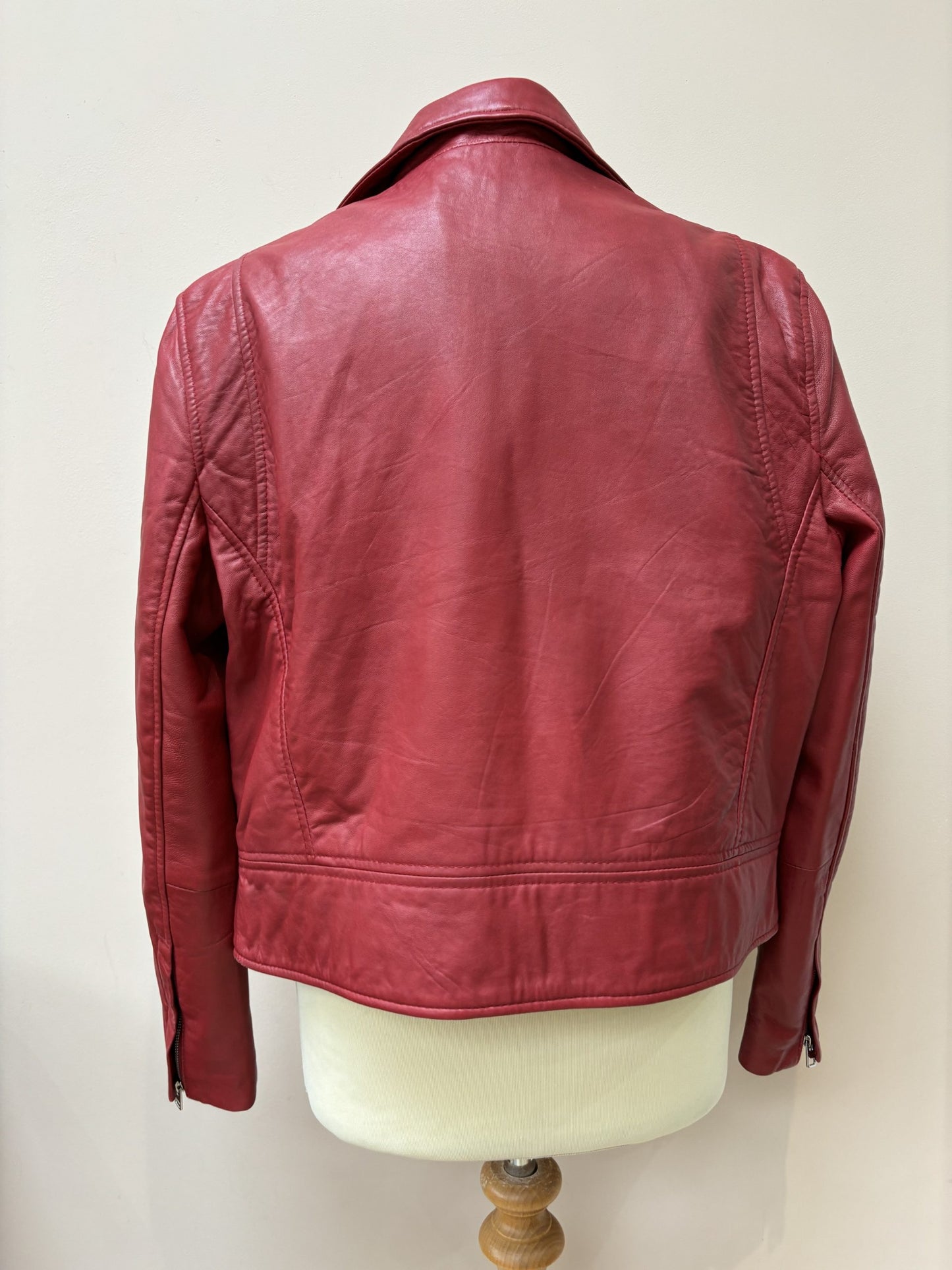 Red leather jacket size 12