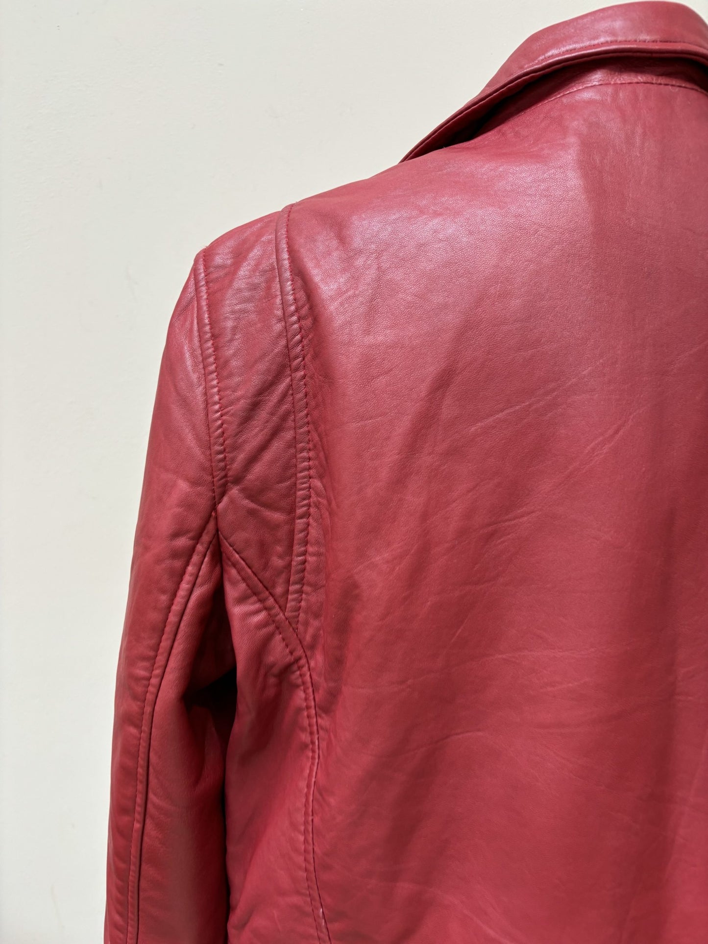 Red leather jacket size 12