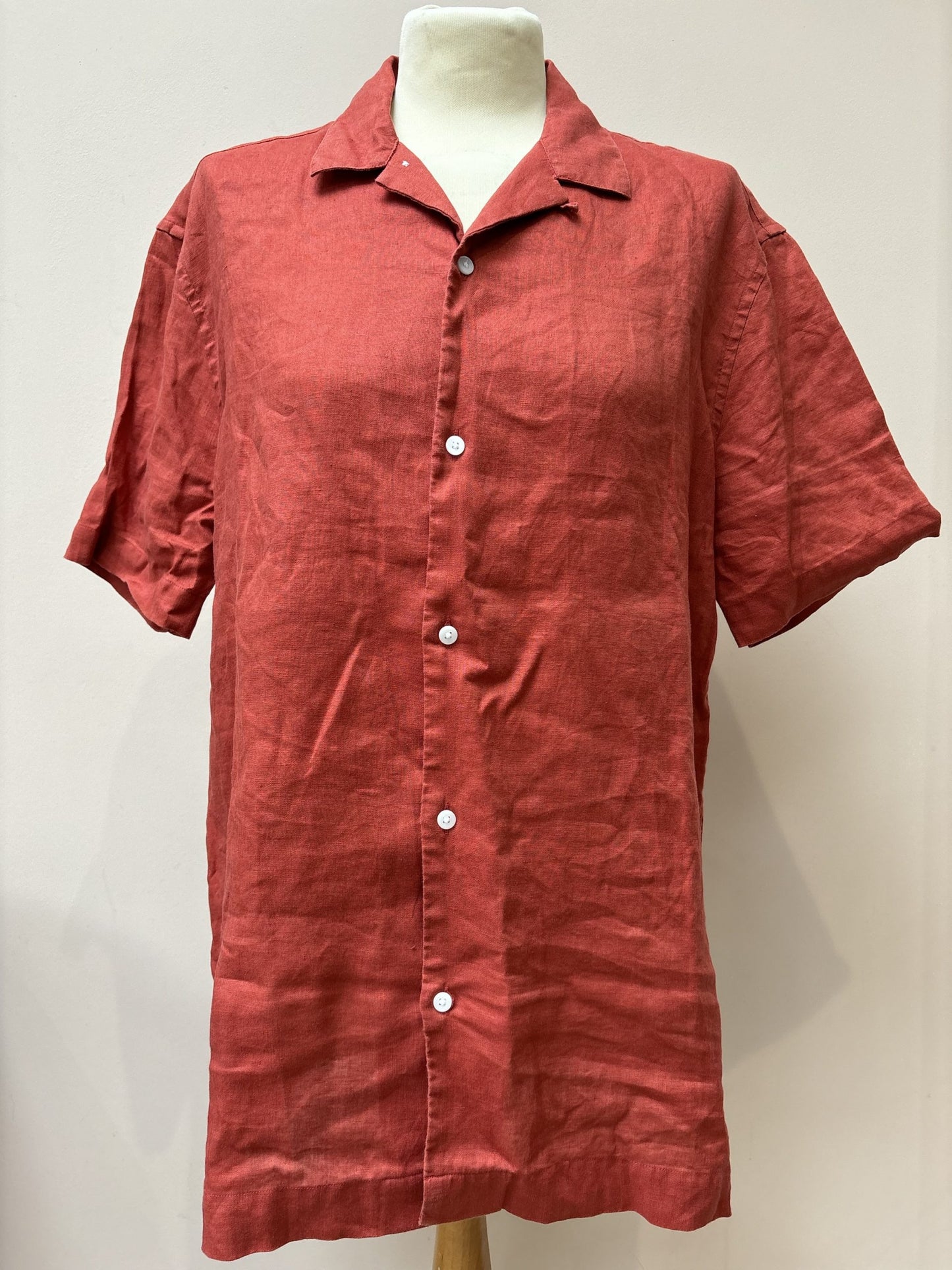 Rust linen shirt size M
