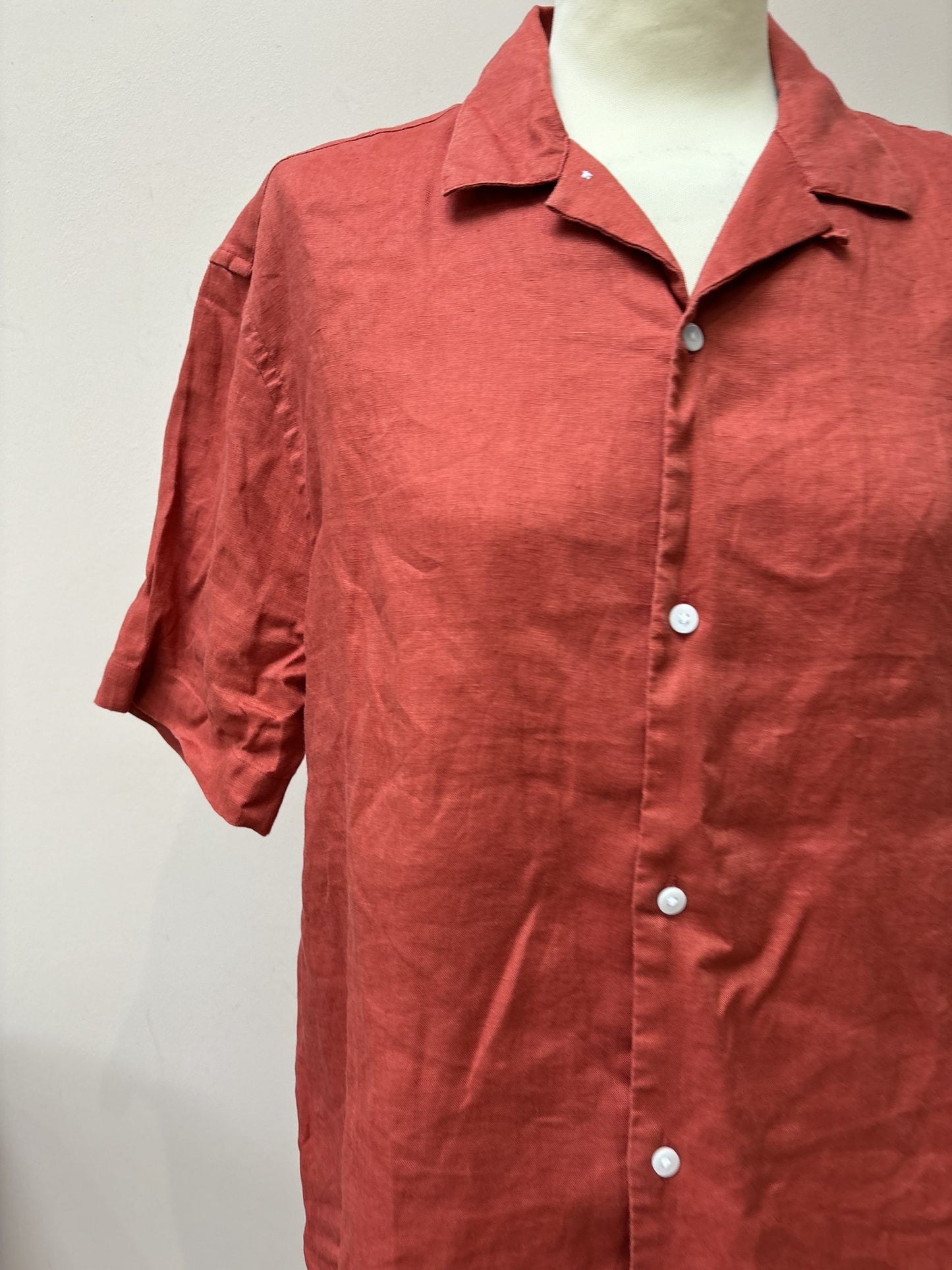 Rust linen shirt size M