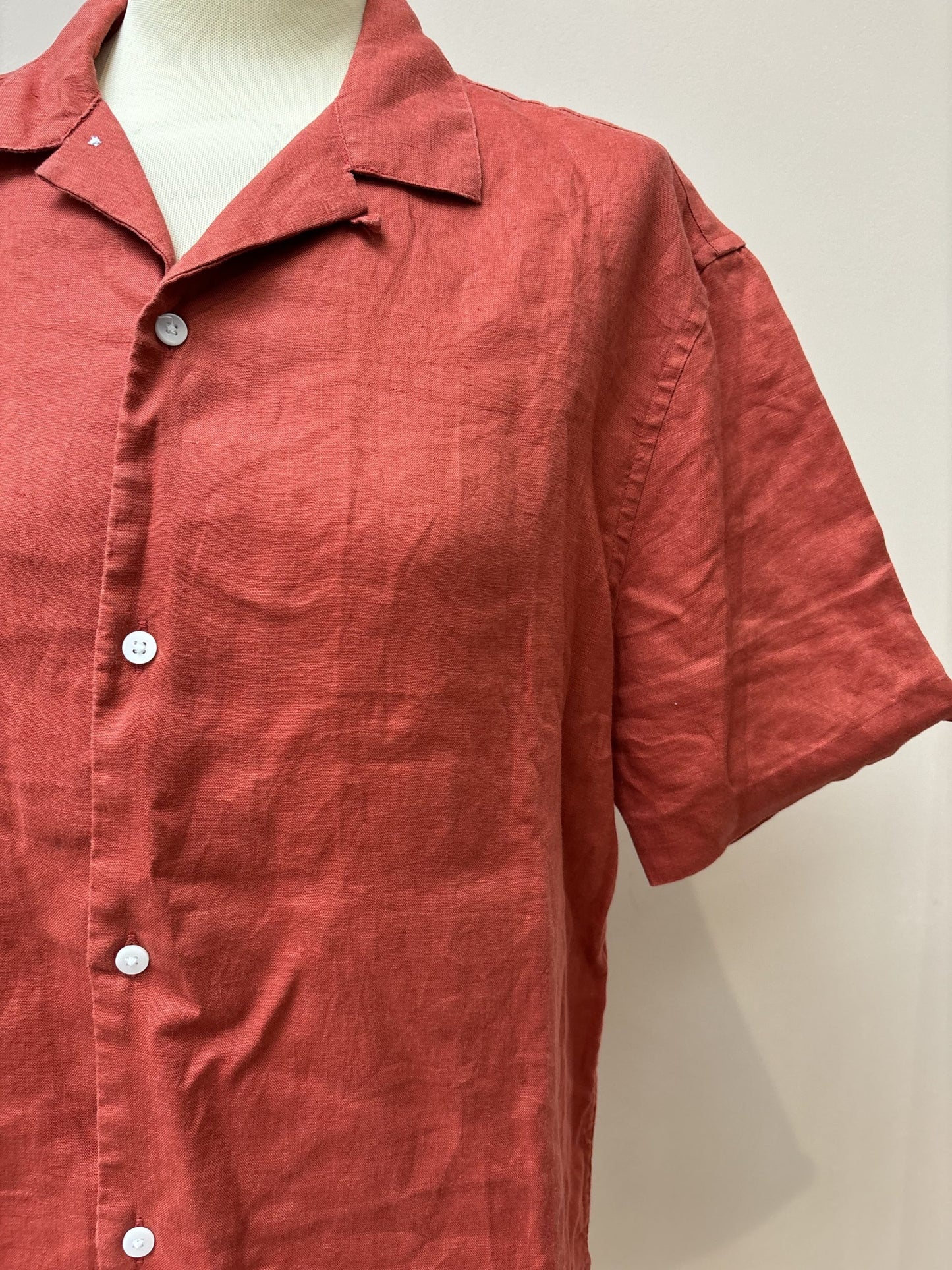 Rust linen shirt size M
