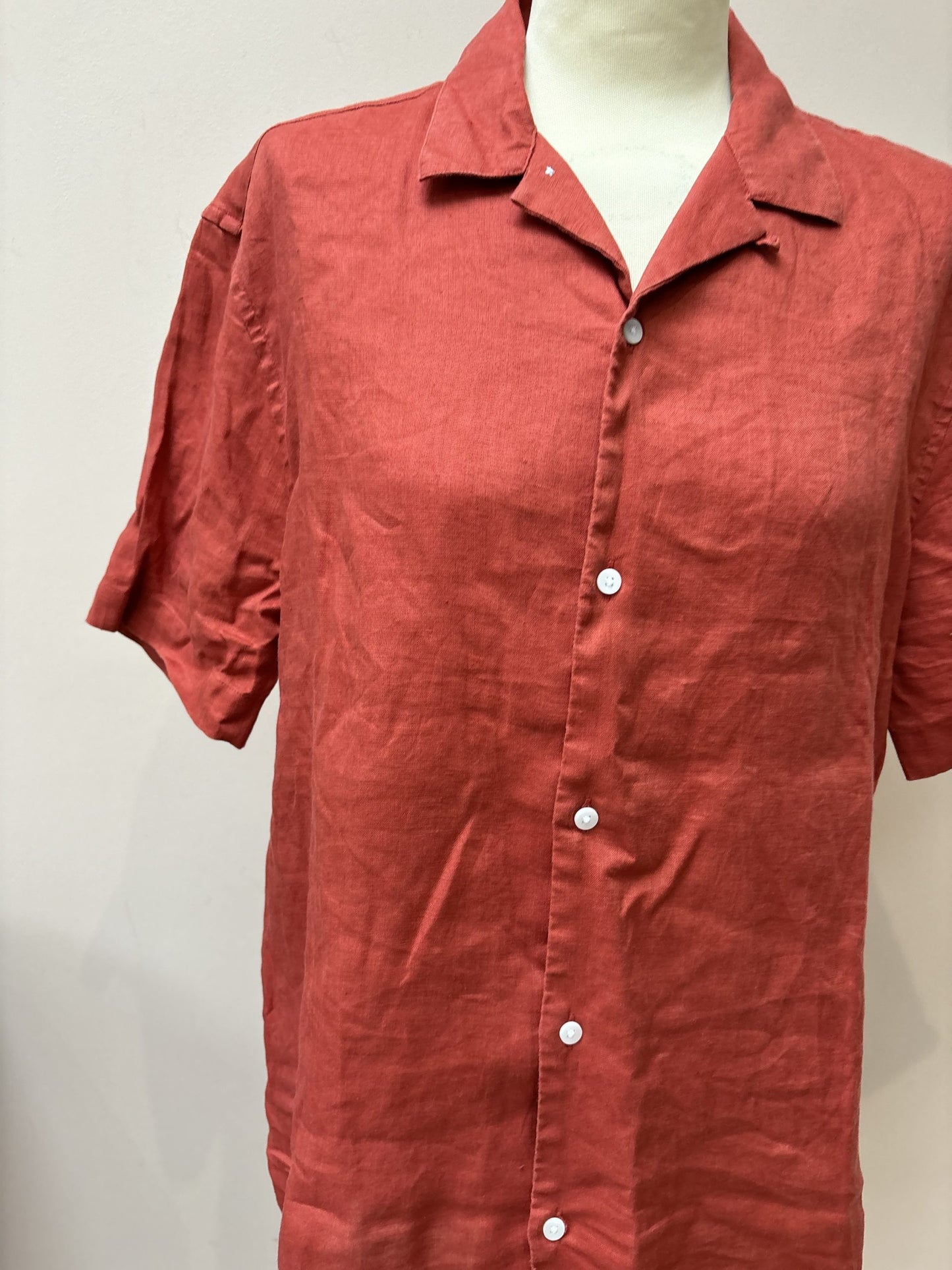 Rust linen shirt size M