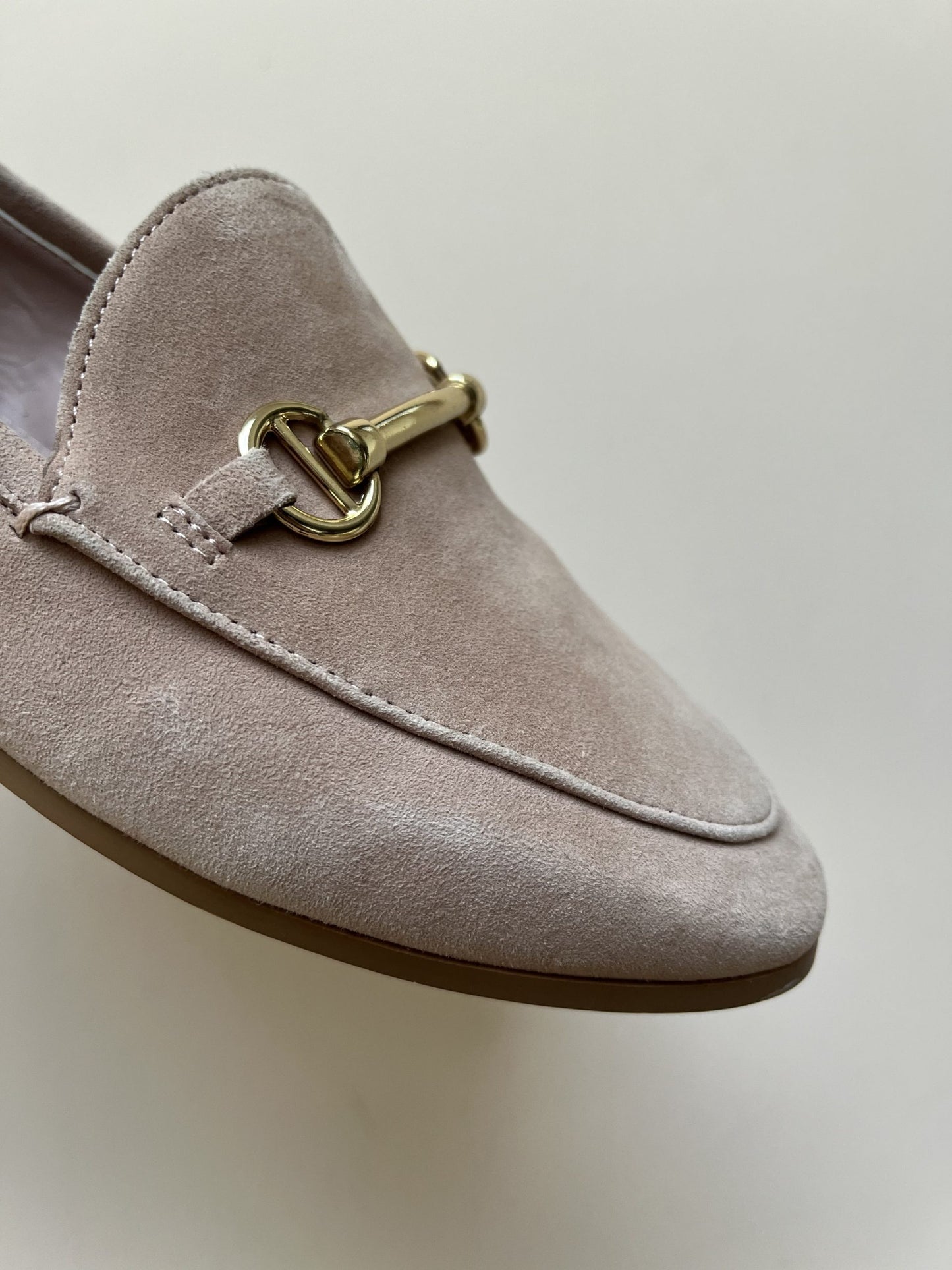 Suede sand loafers size uk5