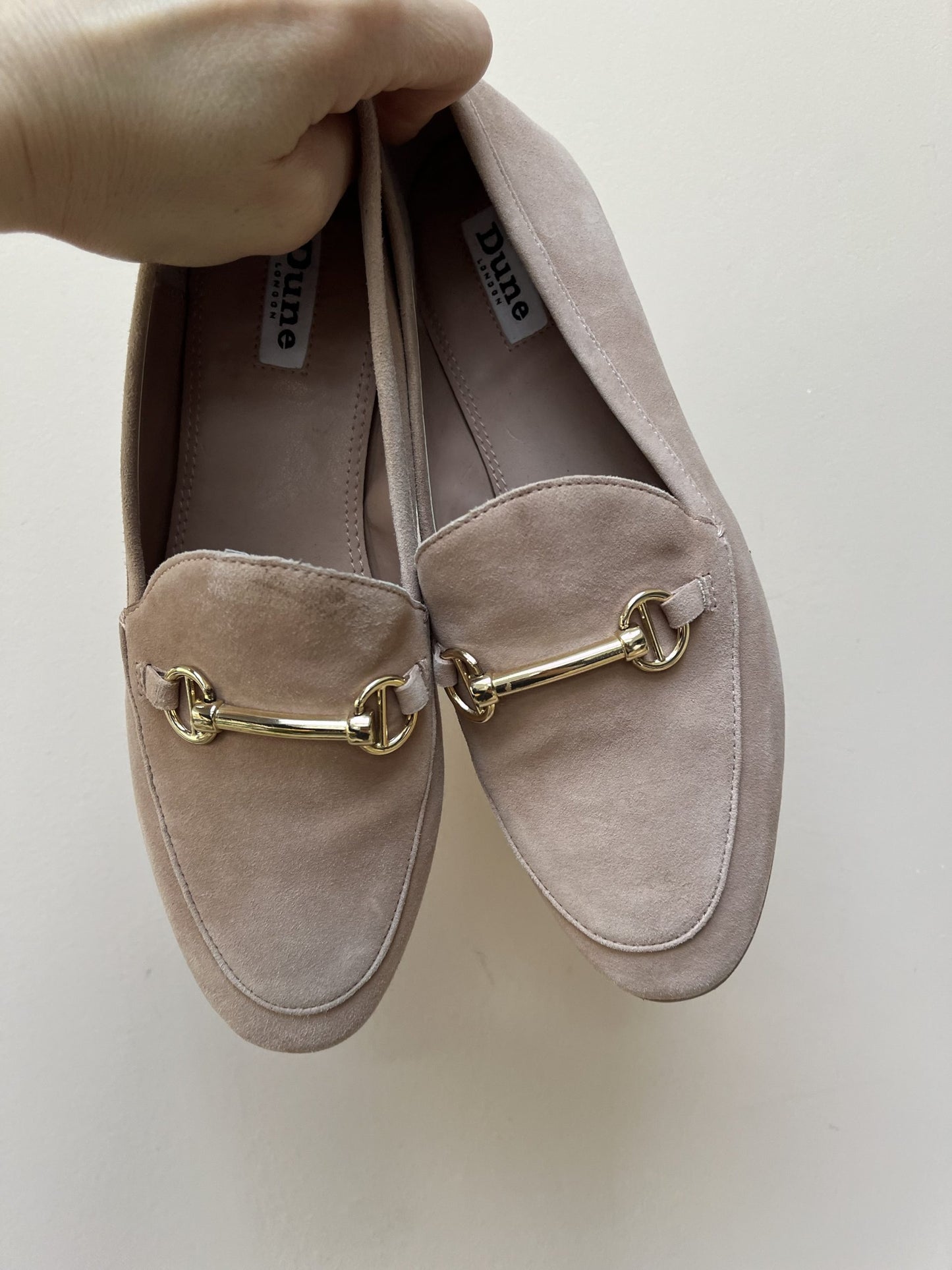Suede sand loafers size uk5