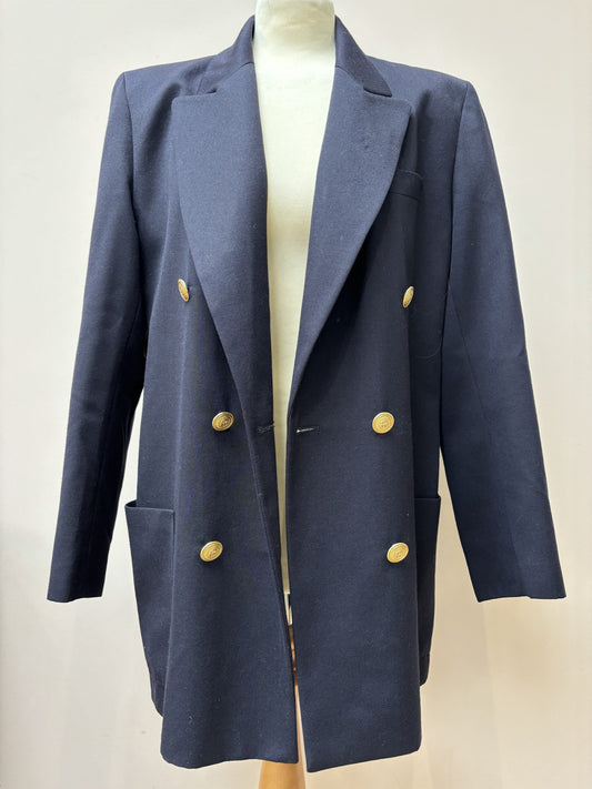 Vintage navy pure new wool blazer size 12/14