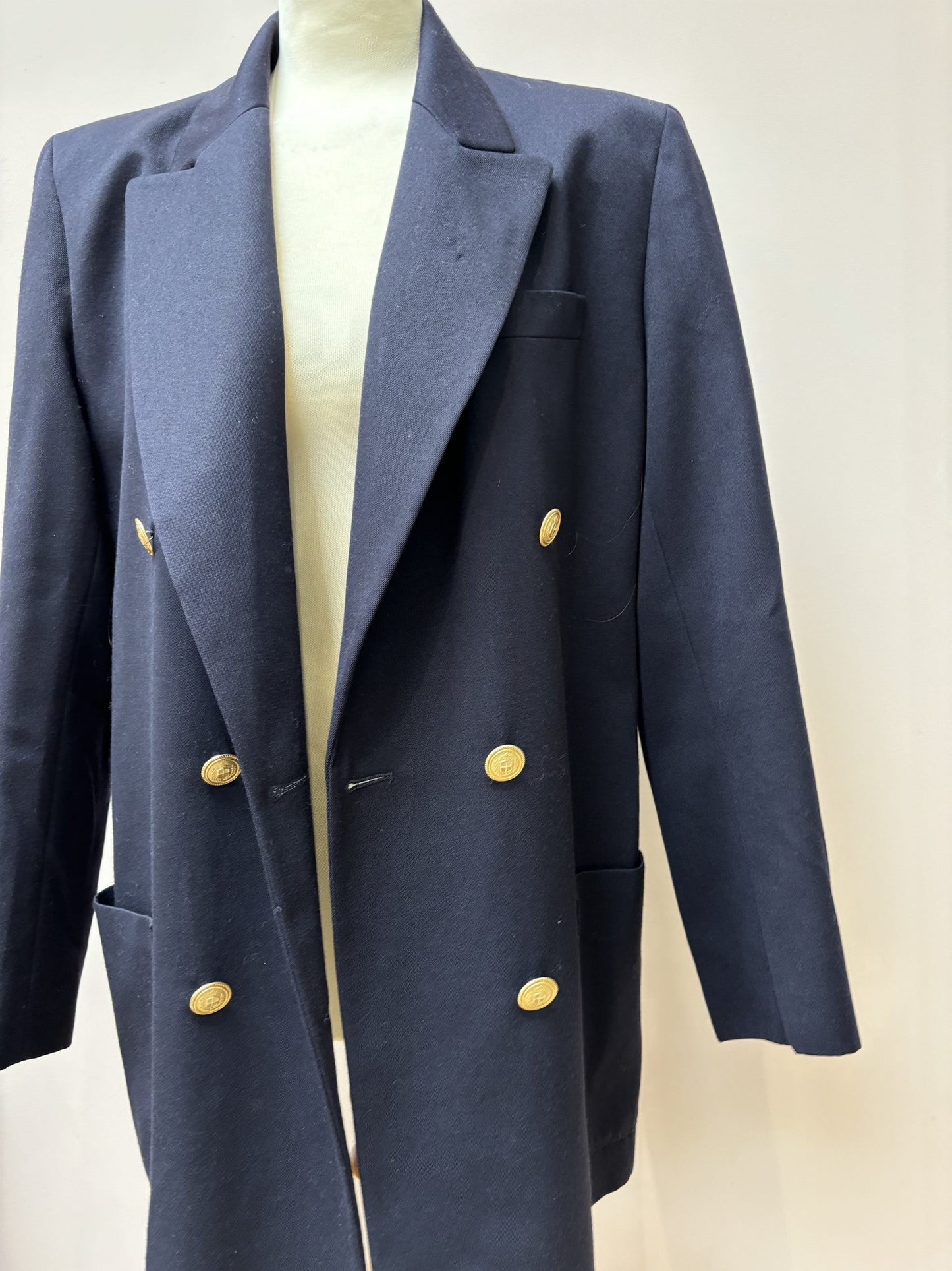 Vintage navy pure new wool blazer size 12/14