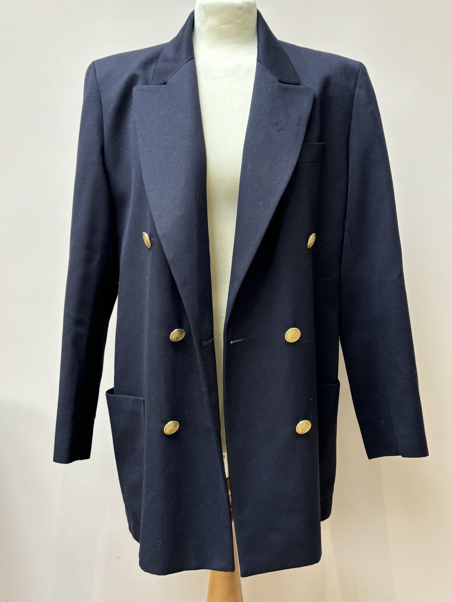 Vintage navy pure new wool blazer size 12/14