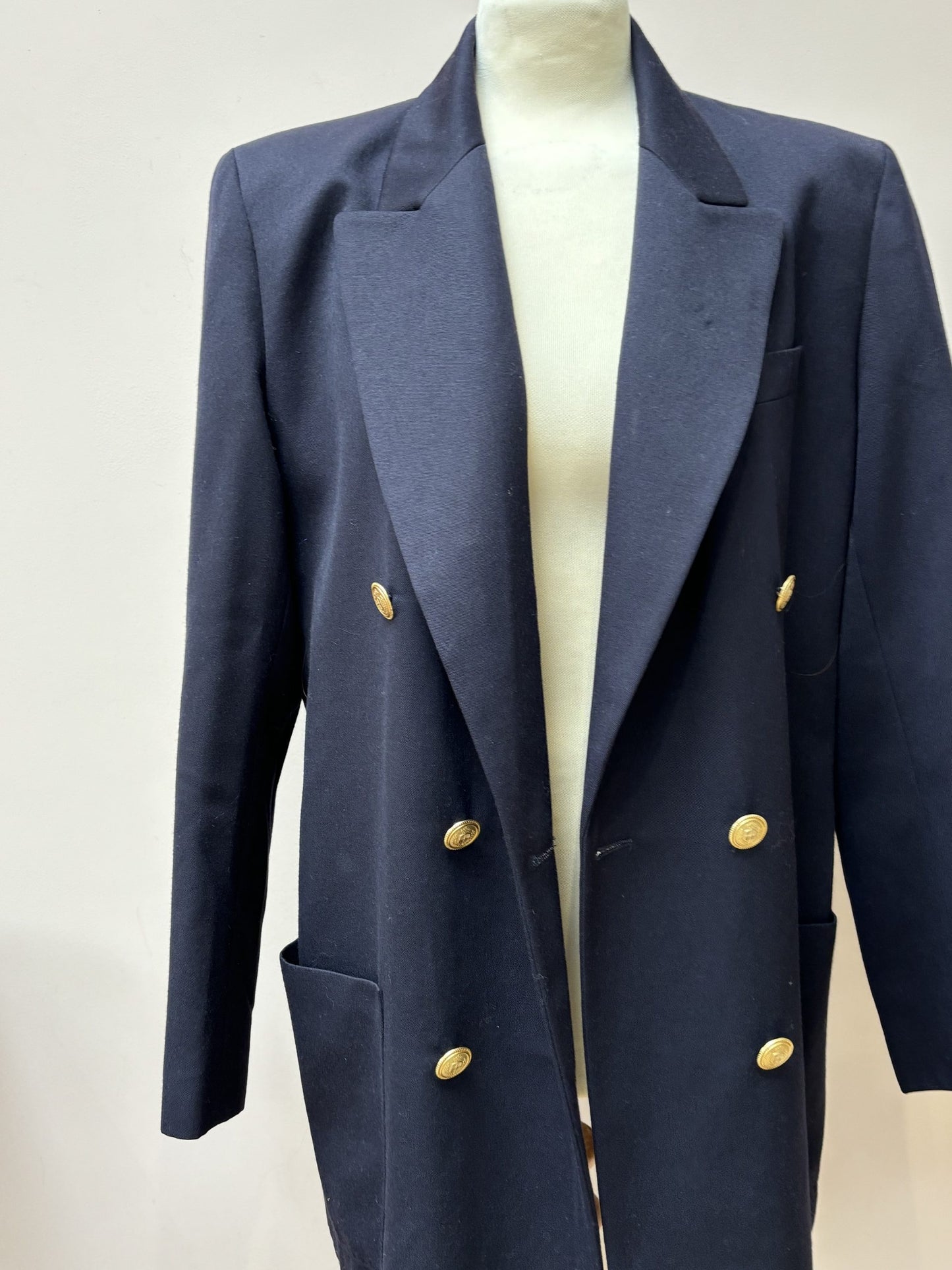 Vintage navy pure new wool blazer size 12/14