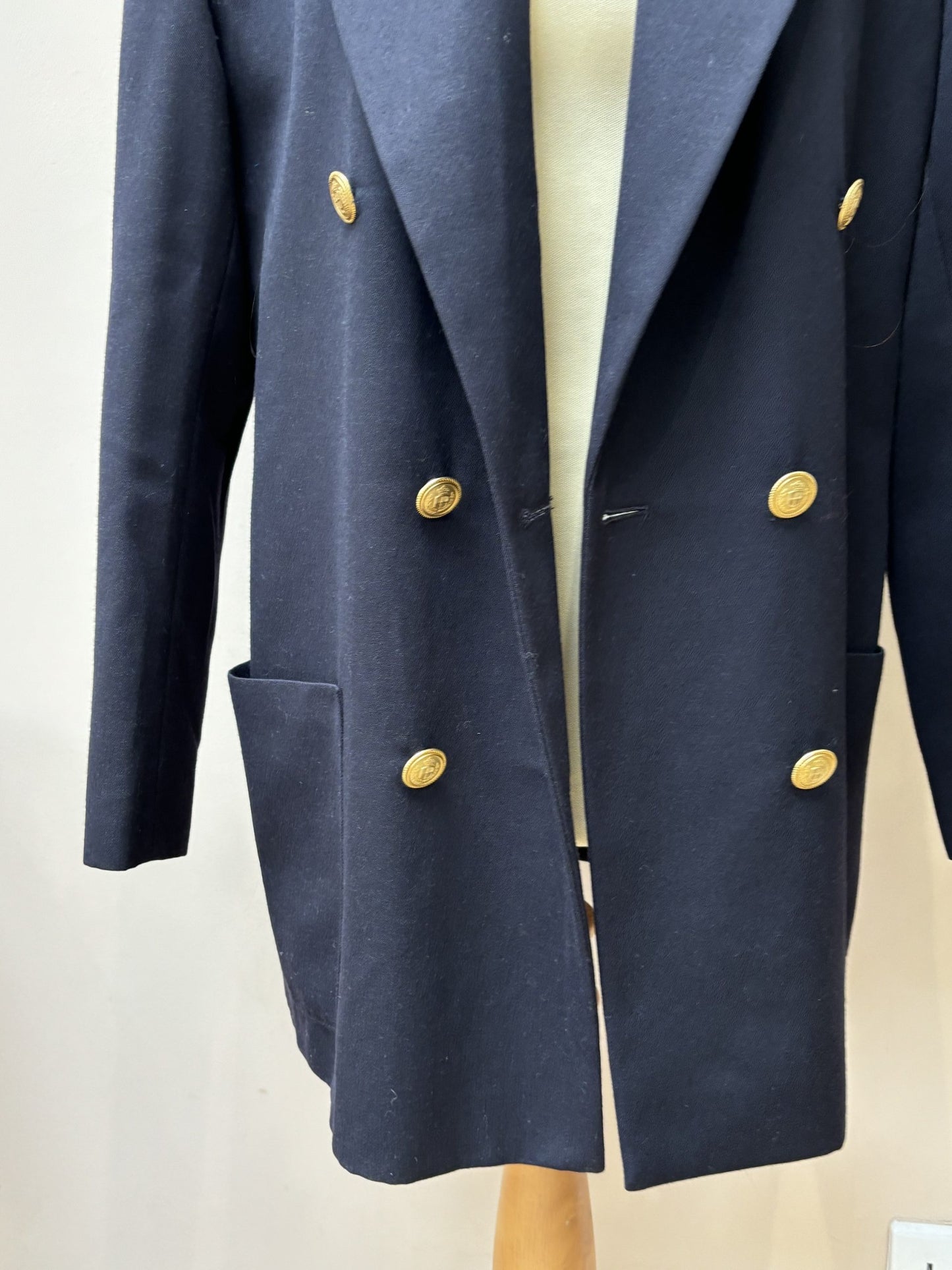 Vintage navy pure new wool blazer size 12/14