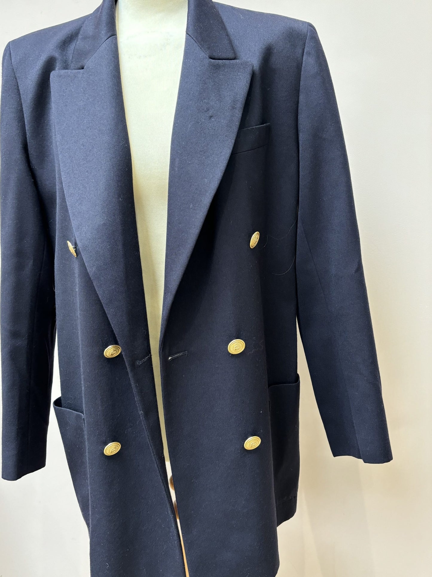 Vintage navy pure new wool blazer size 12/14