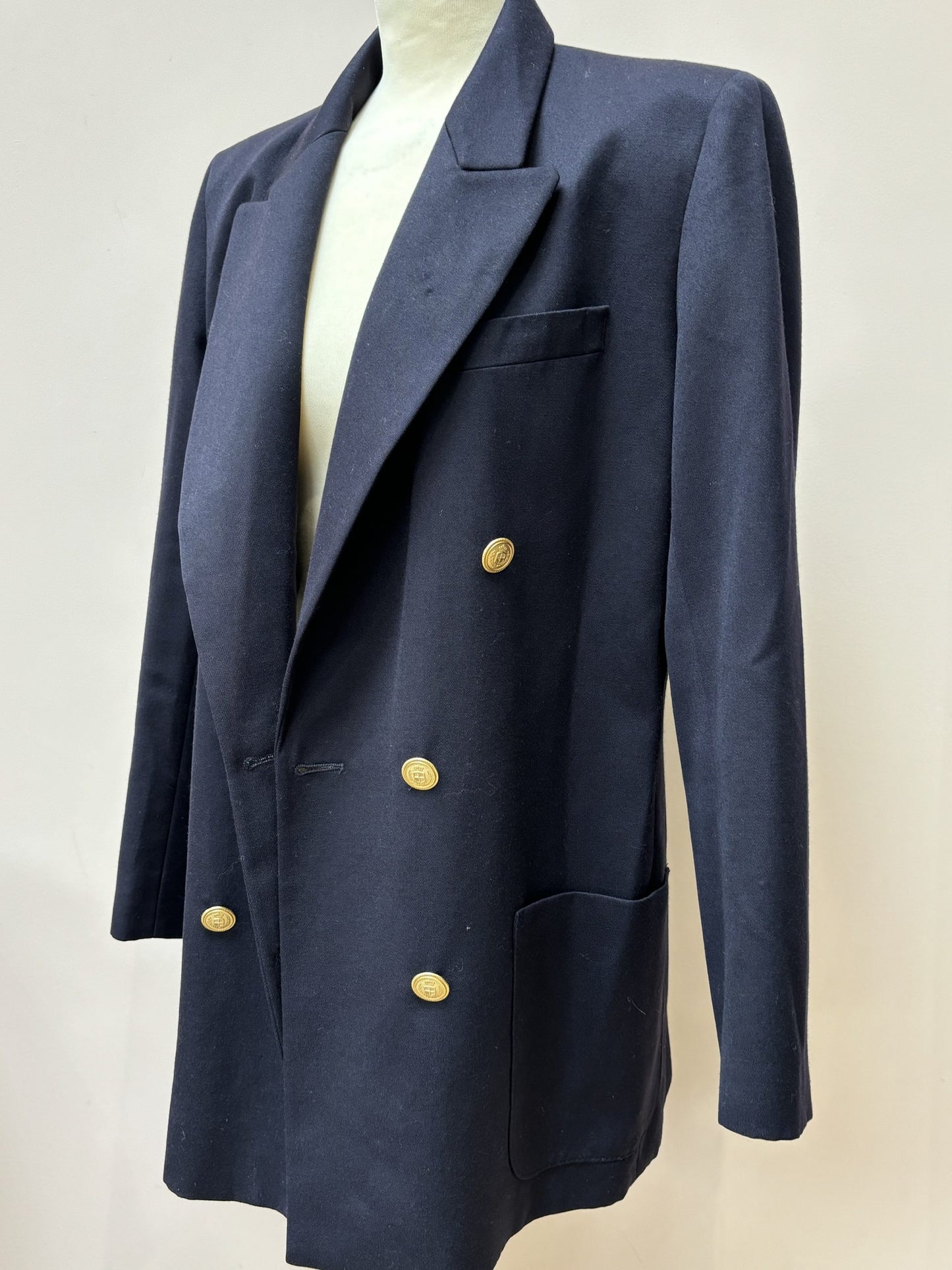 Vintage navy pure new wool blazer size 12/14