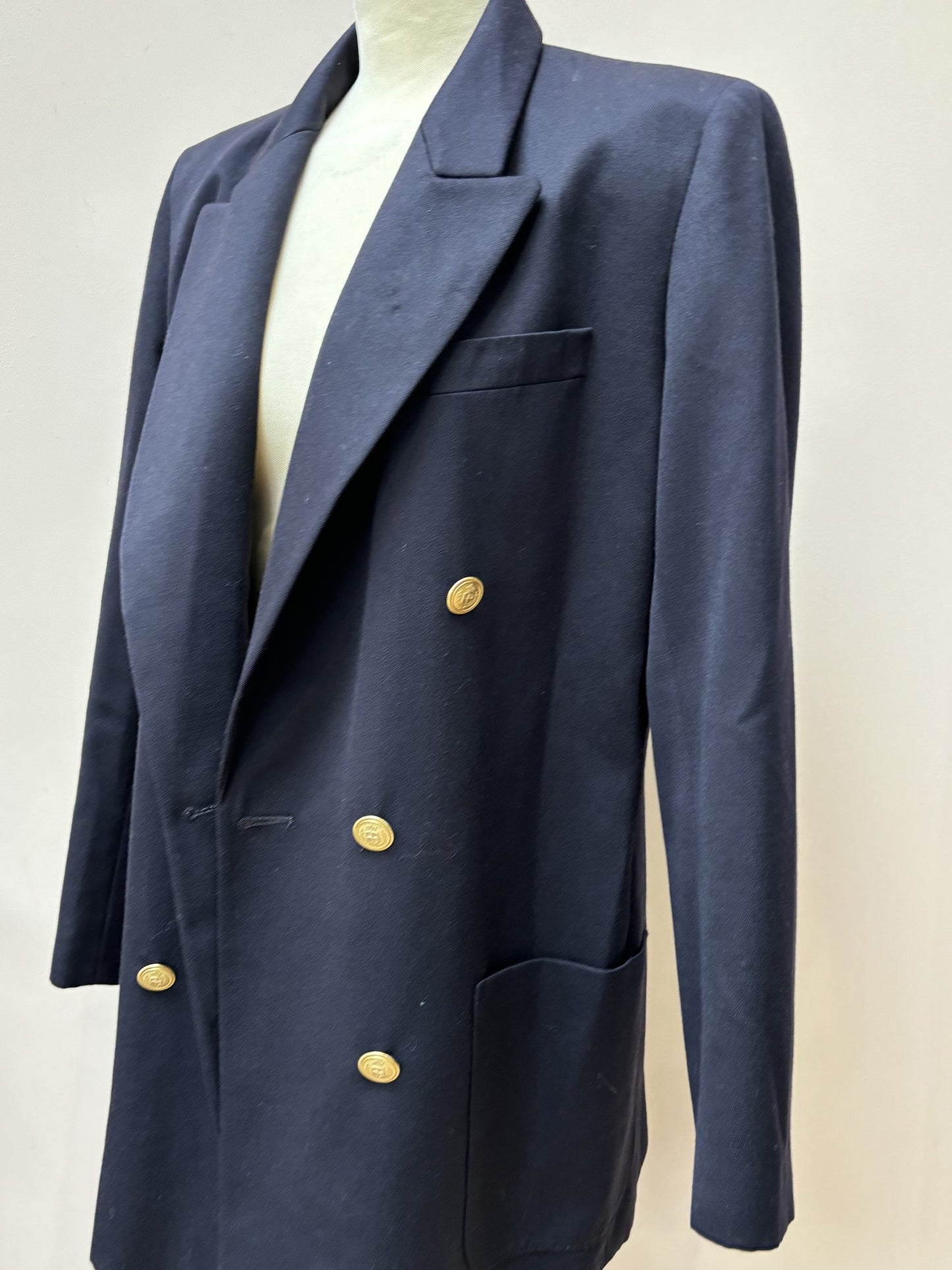 Vintage navy pure new wool blazer size 12/14