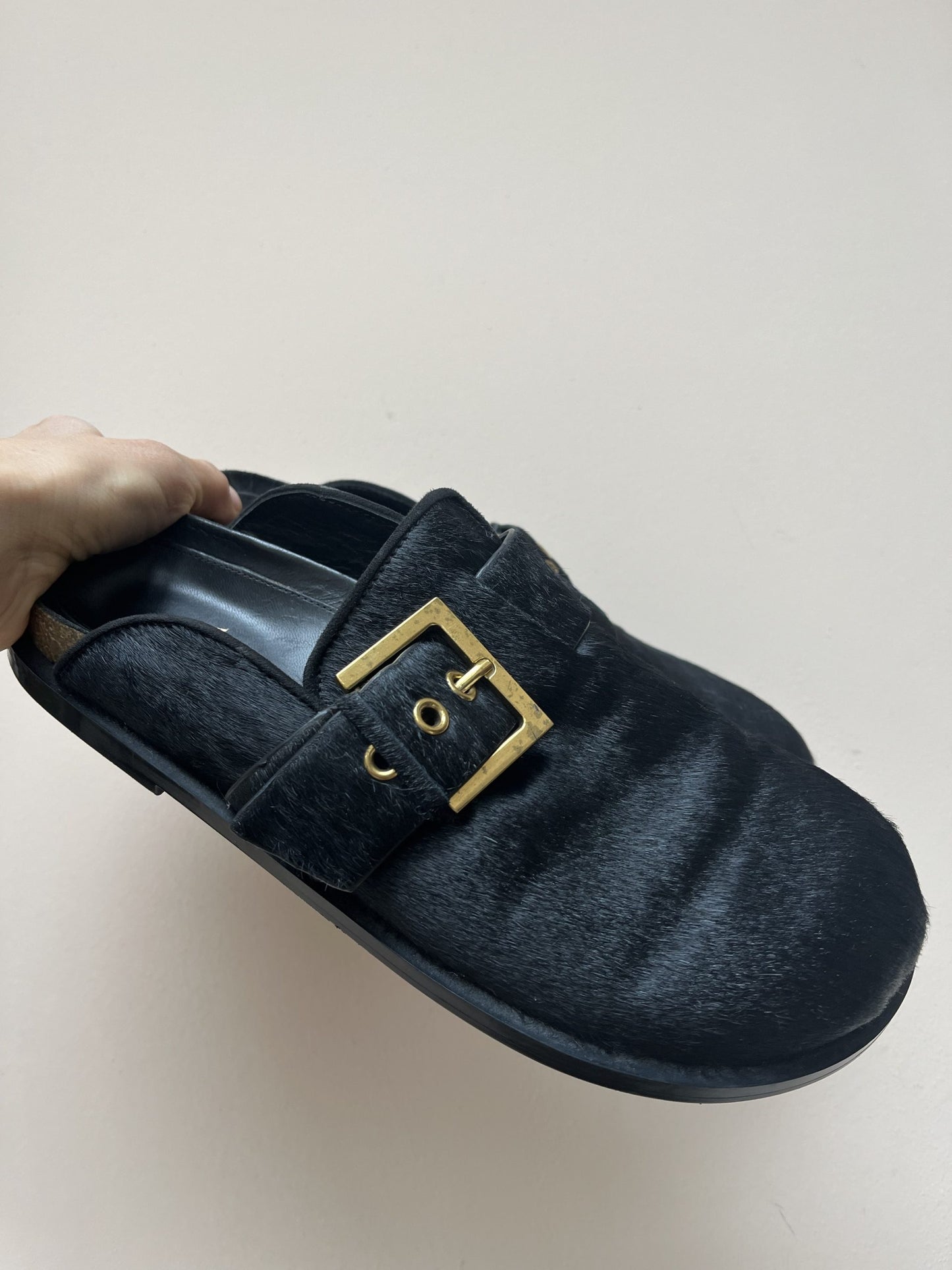 Zara cowhide and leather clogs size 41