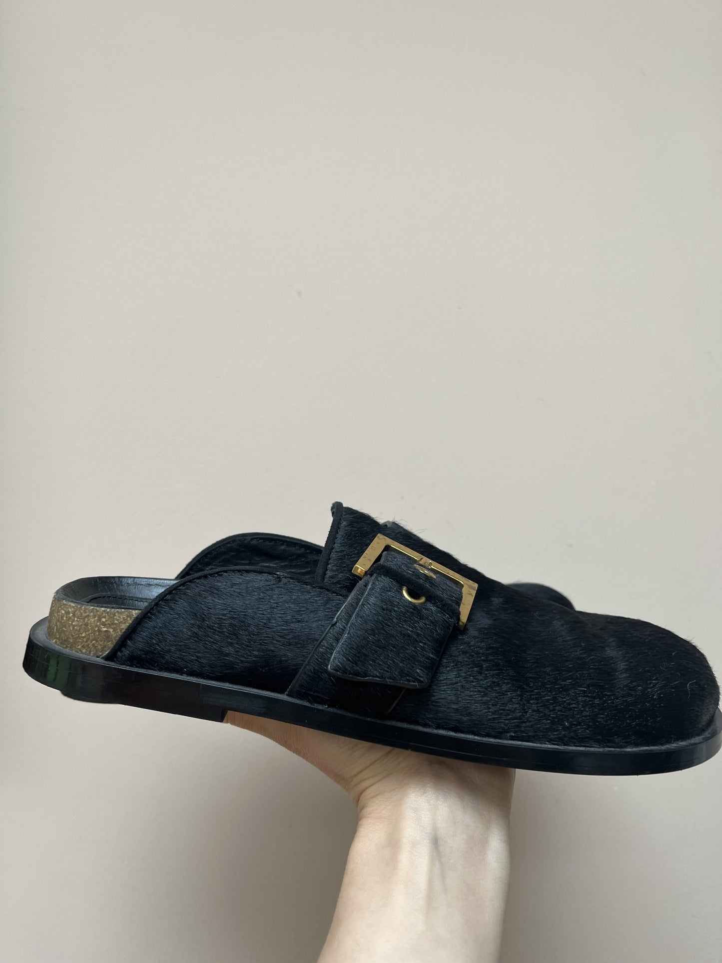 Zara cowhide and leather clogs size 41