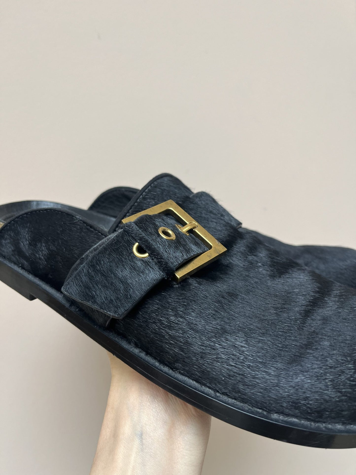 Zara cowhide and leather clogs size 41