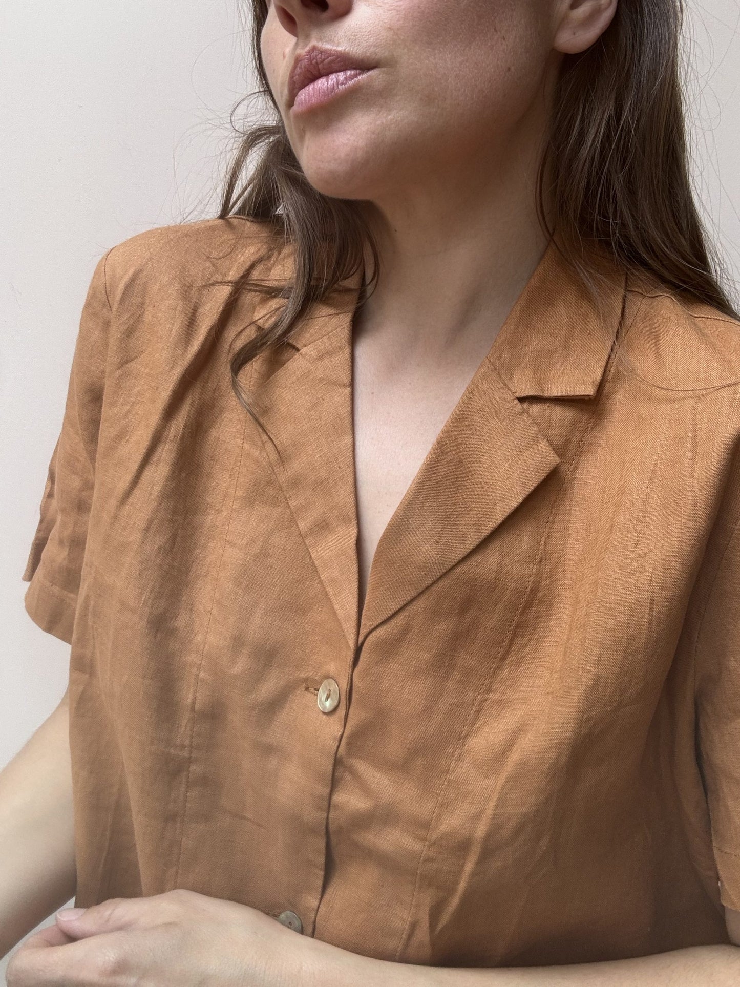 Rust linen shirt size M BNWT