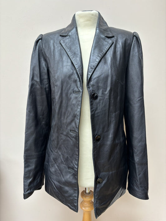 Stunning soft black leather blazer size 10/12