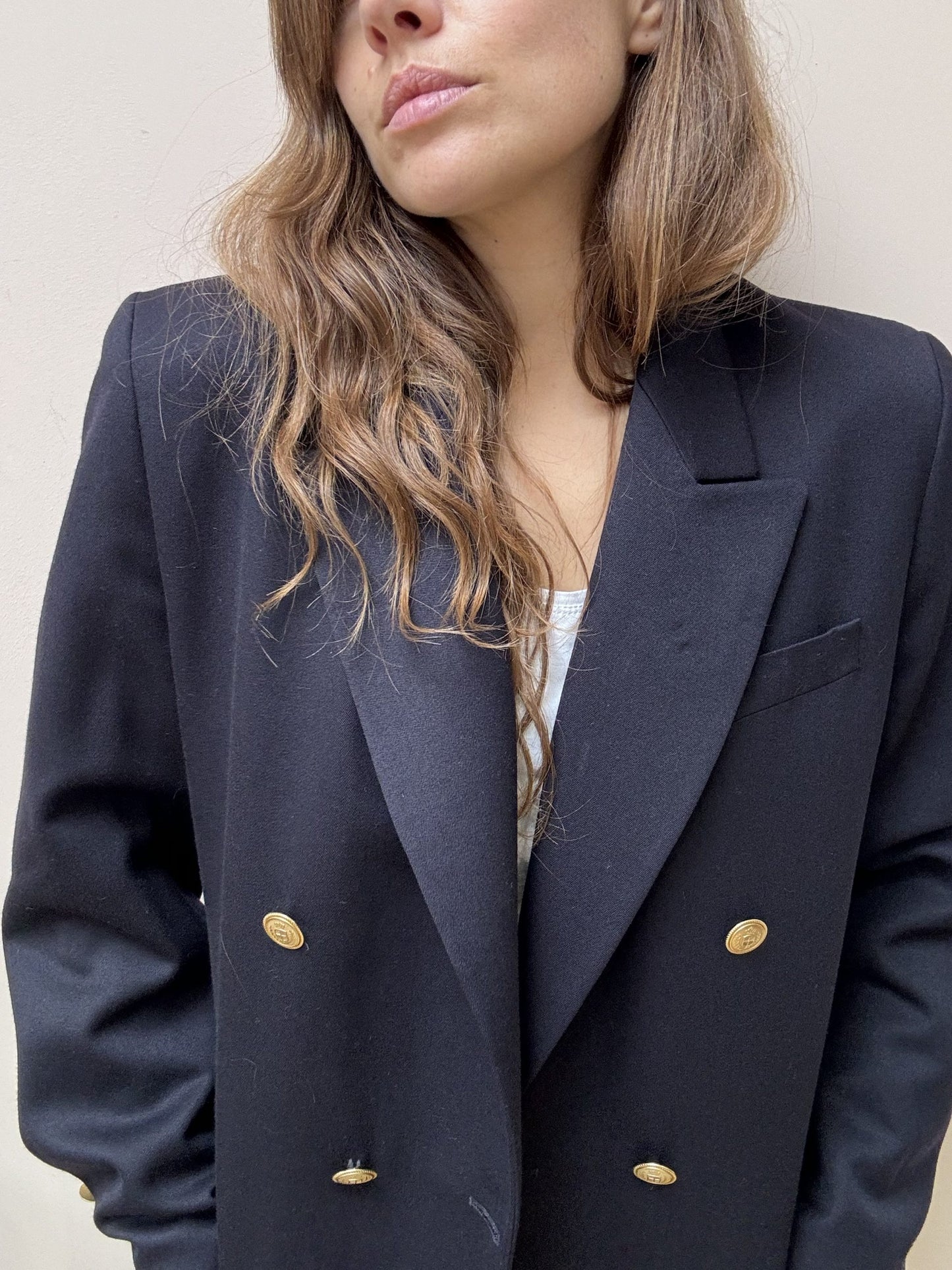 Vintage navy pure new wool blazer size 12/14