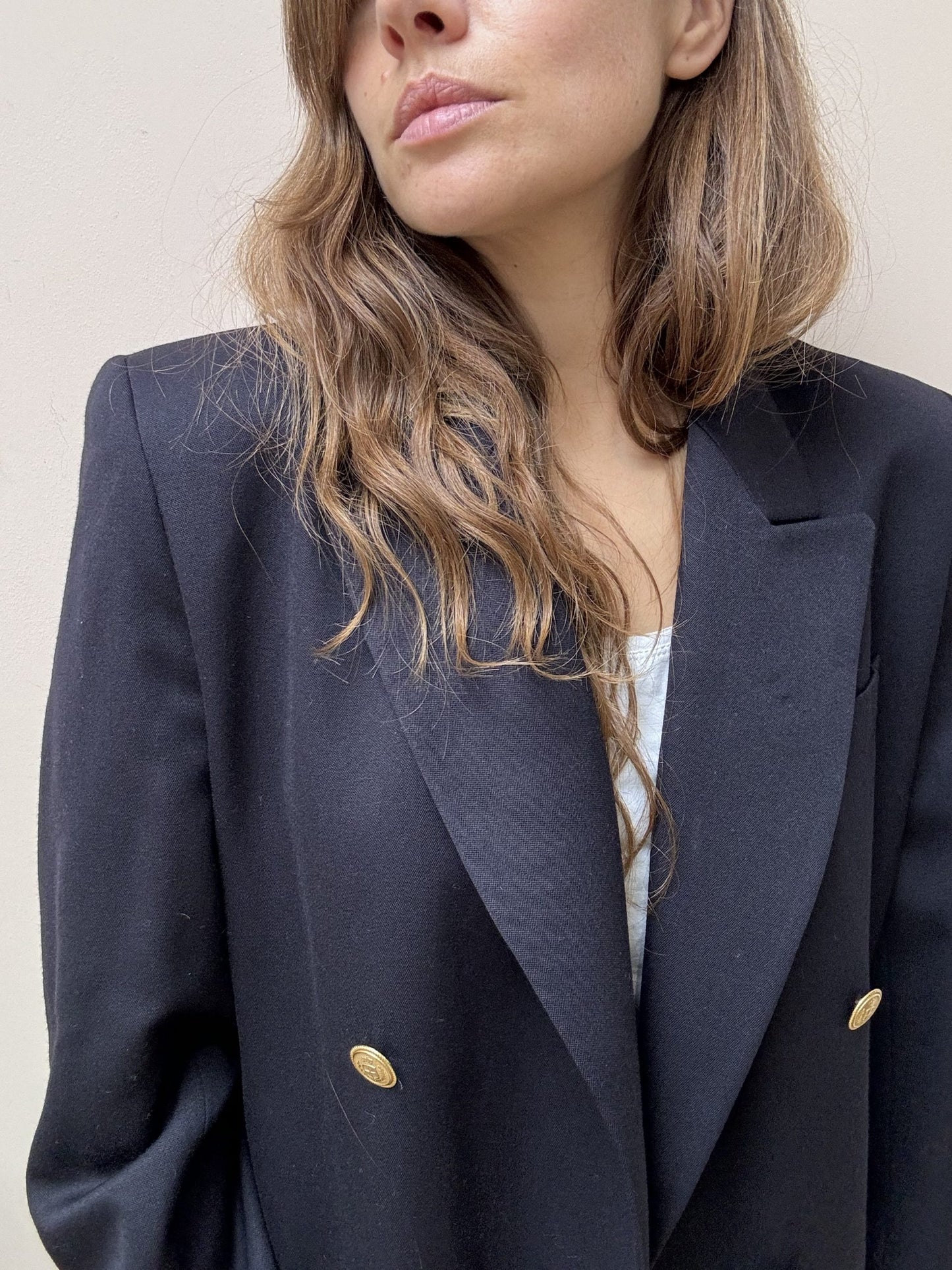 Vintage navy pure new wool blazer size 12/14