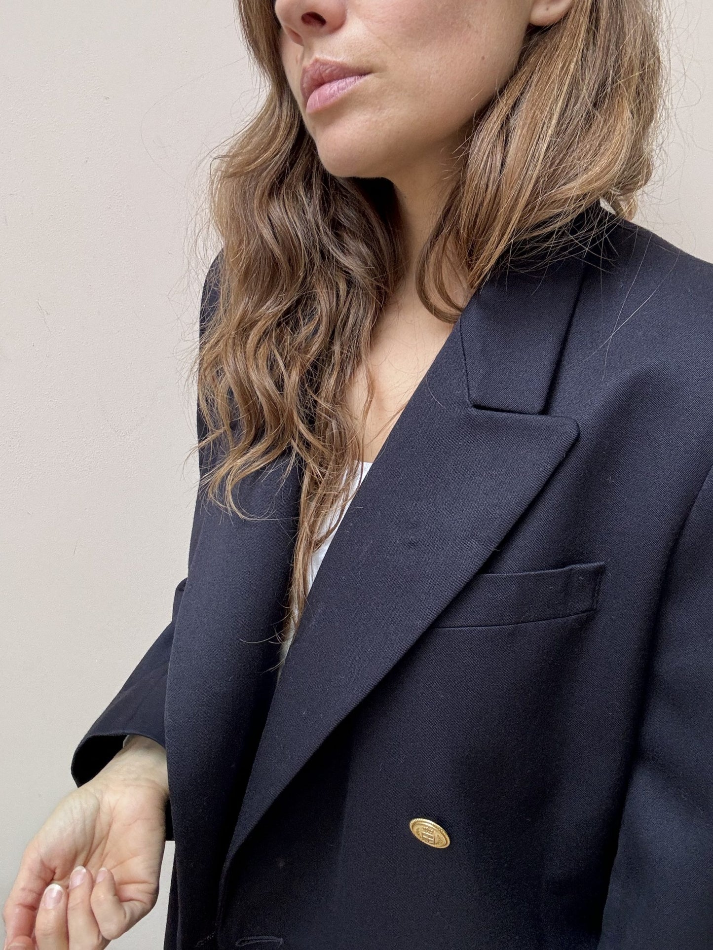 Vintage navy pure new wool blazer size 12/14
