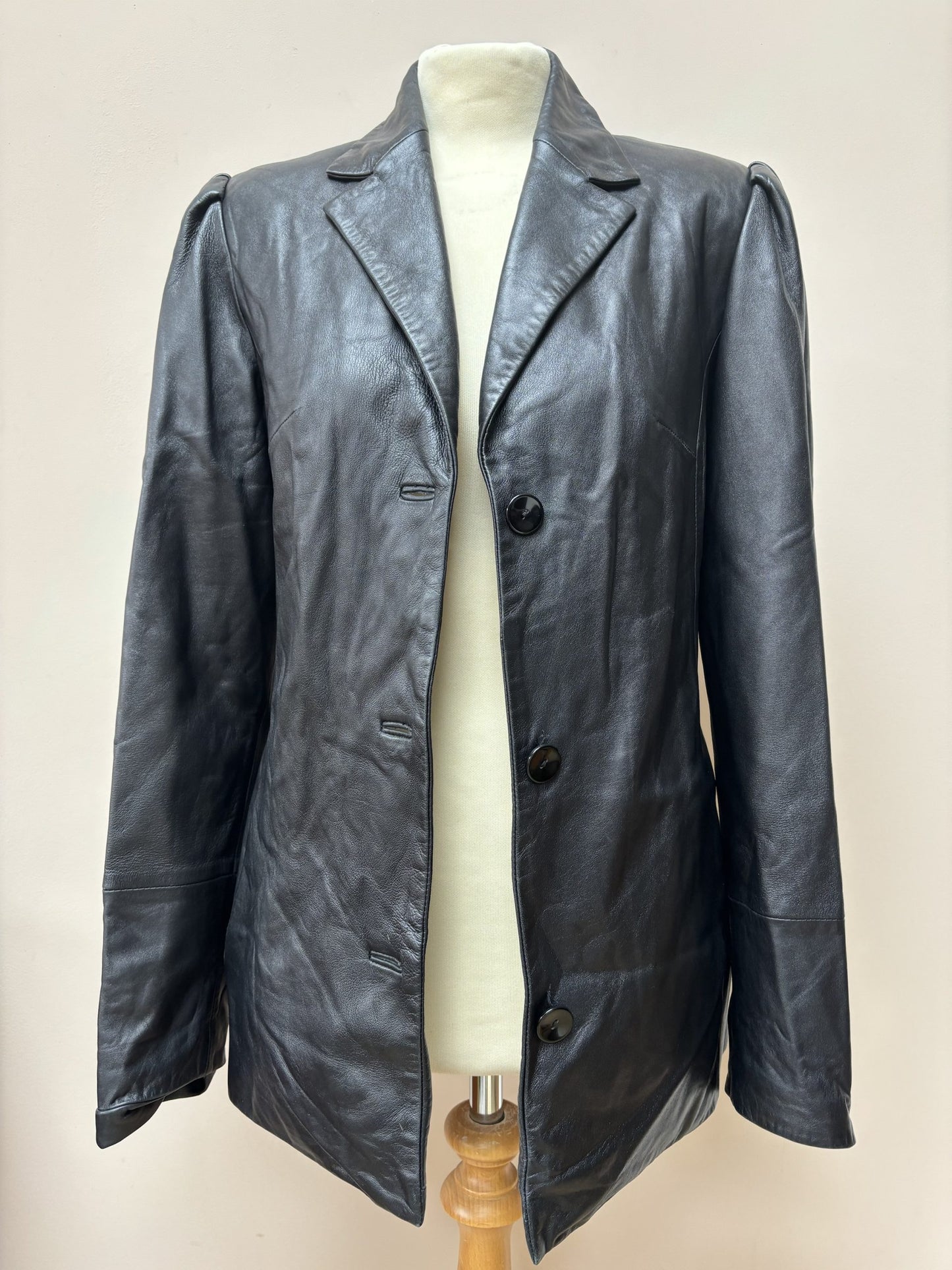 Stunning soft black leather blazer size 10/12