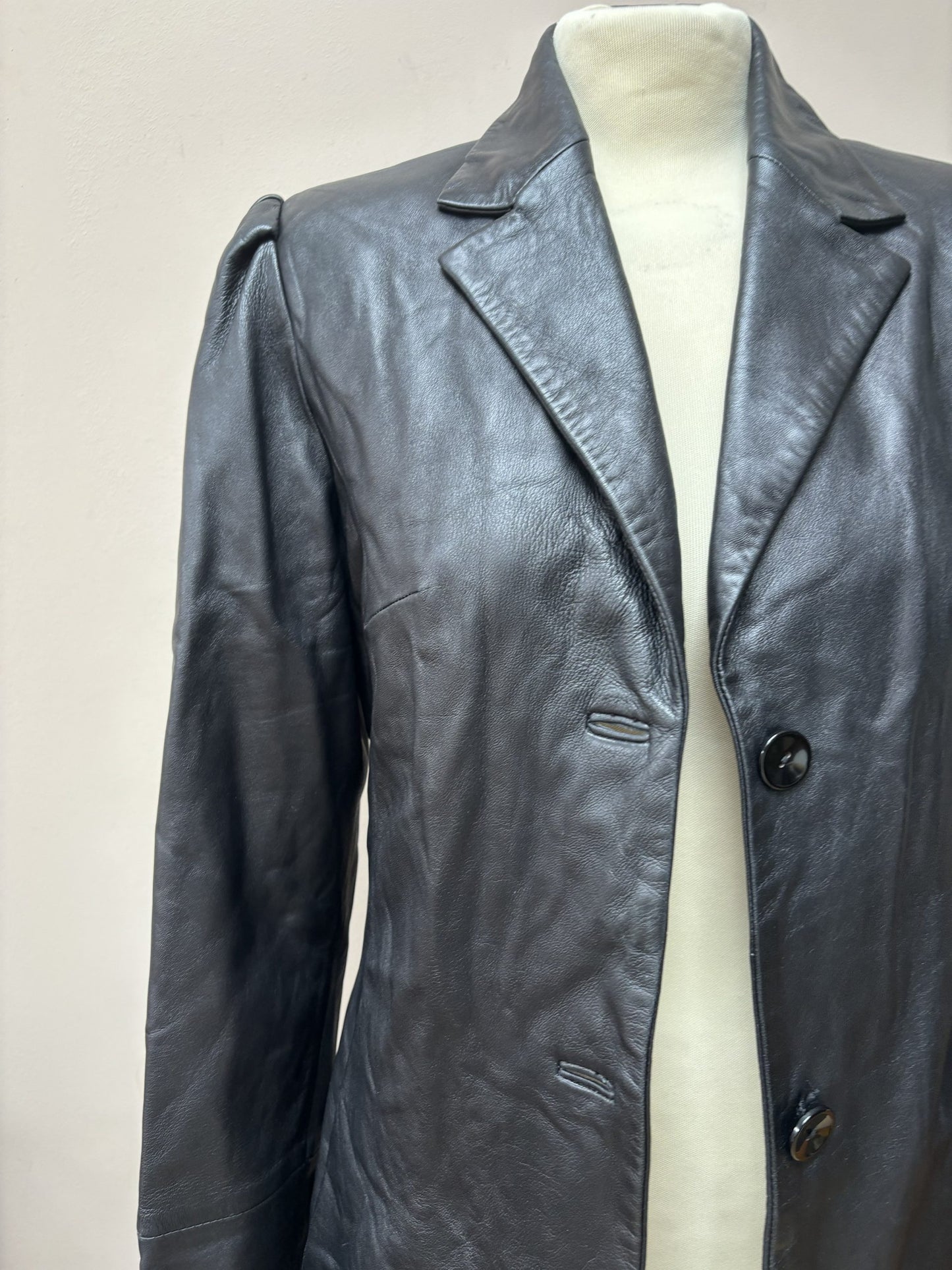 Stunning soft black leather blazer size 10/12