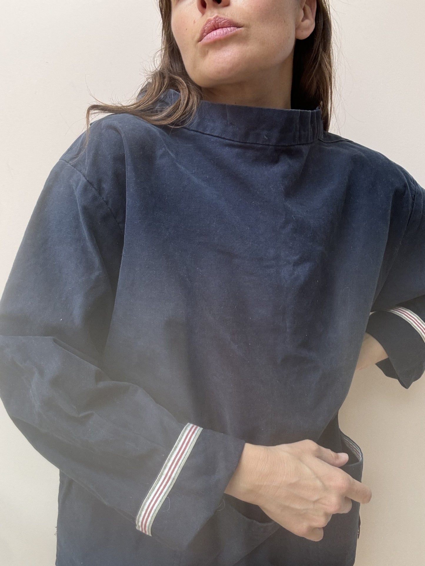 Navy cotton Cornishwear smock one size