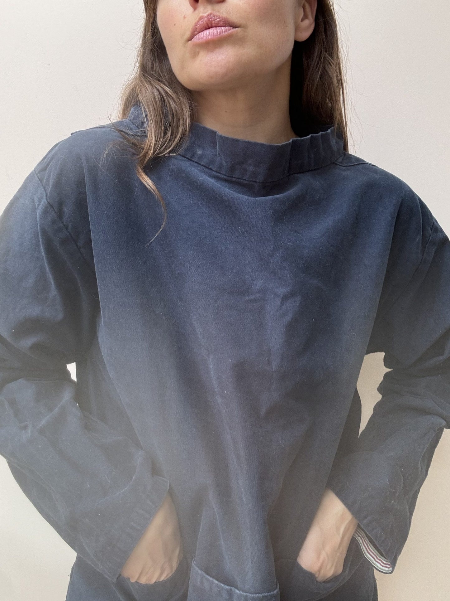 Navy cotton Cornishwear smock one size