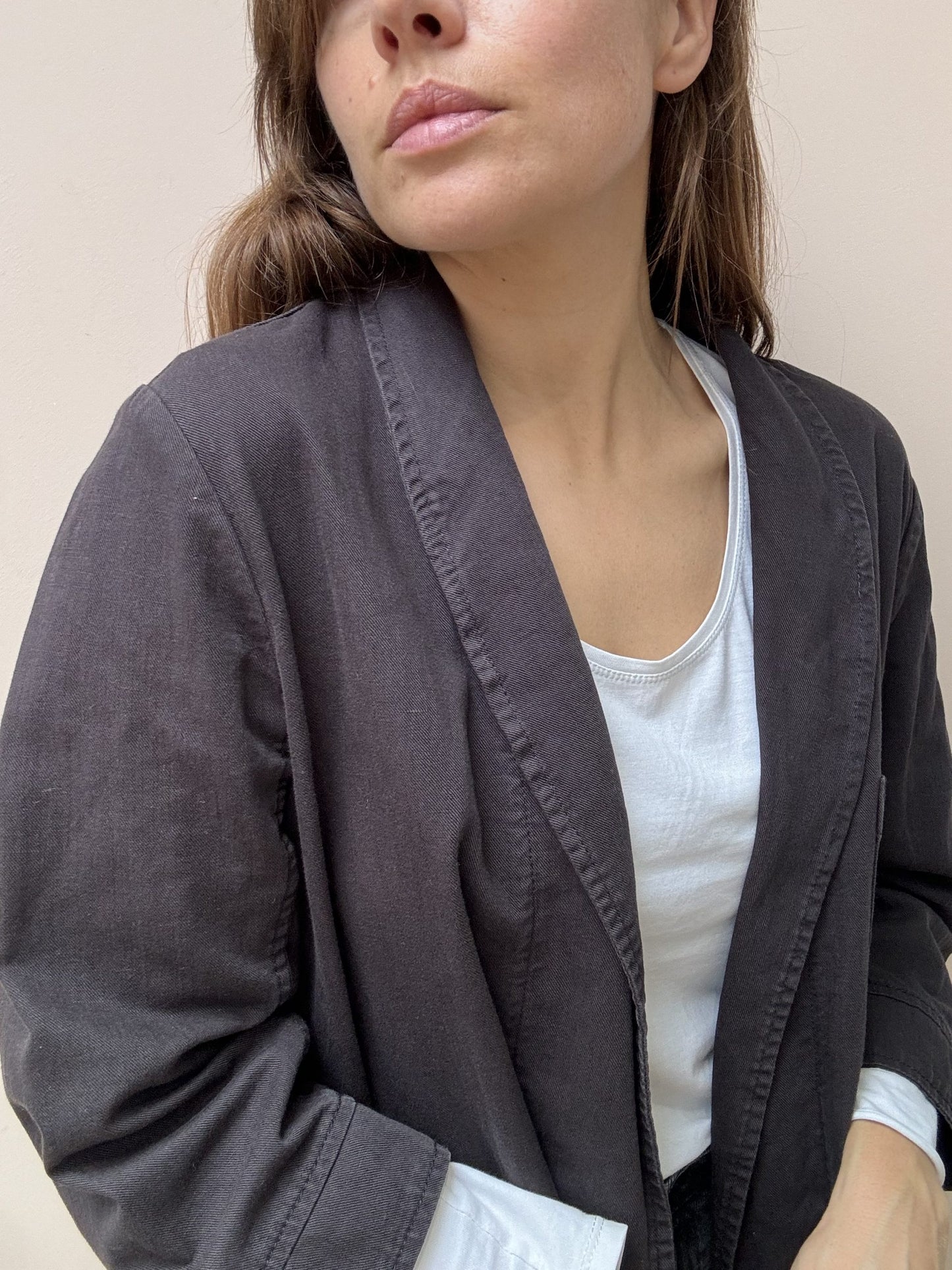 Navy cotton linen mix worker jacket size 10/12