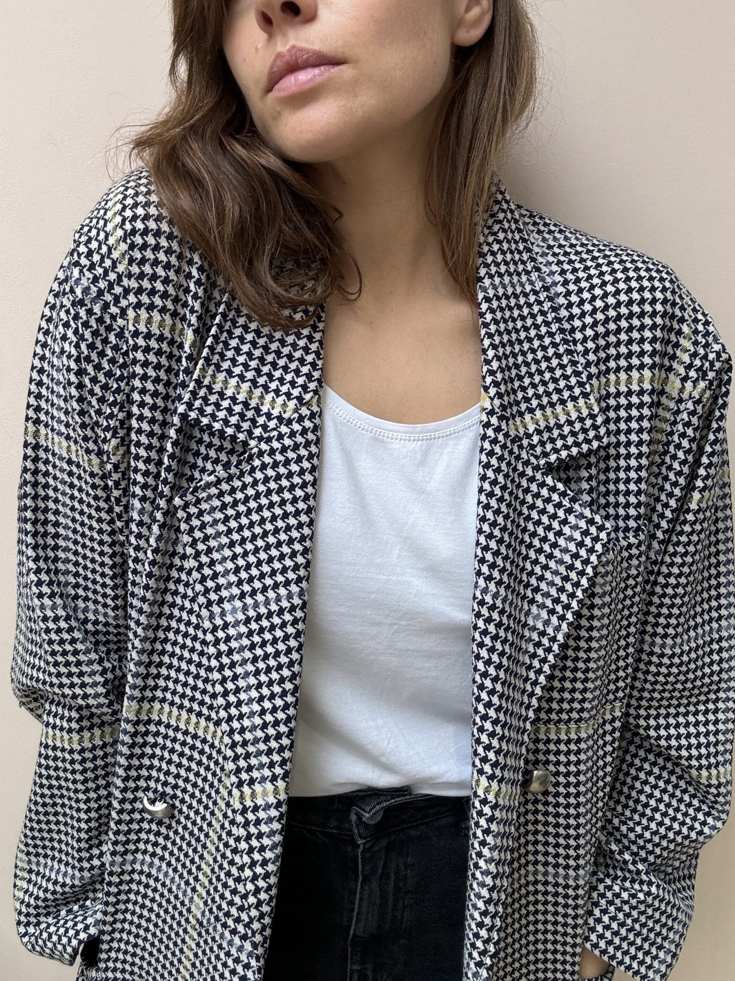 Vintage wool dogtooth jacket size 8/10