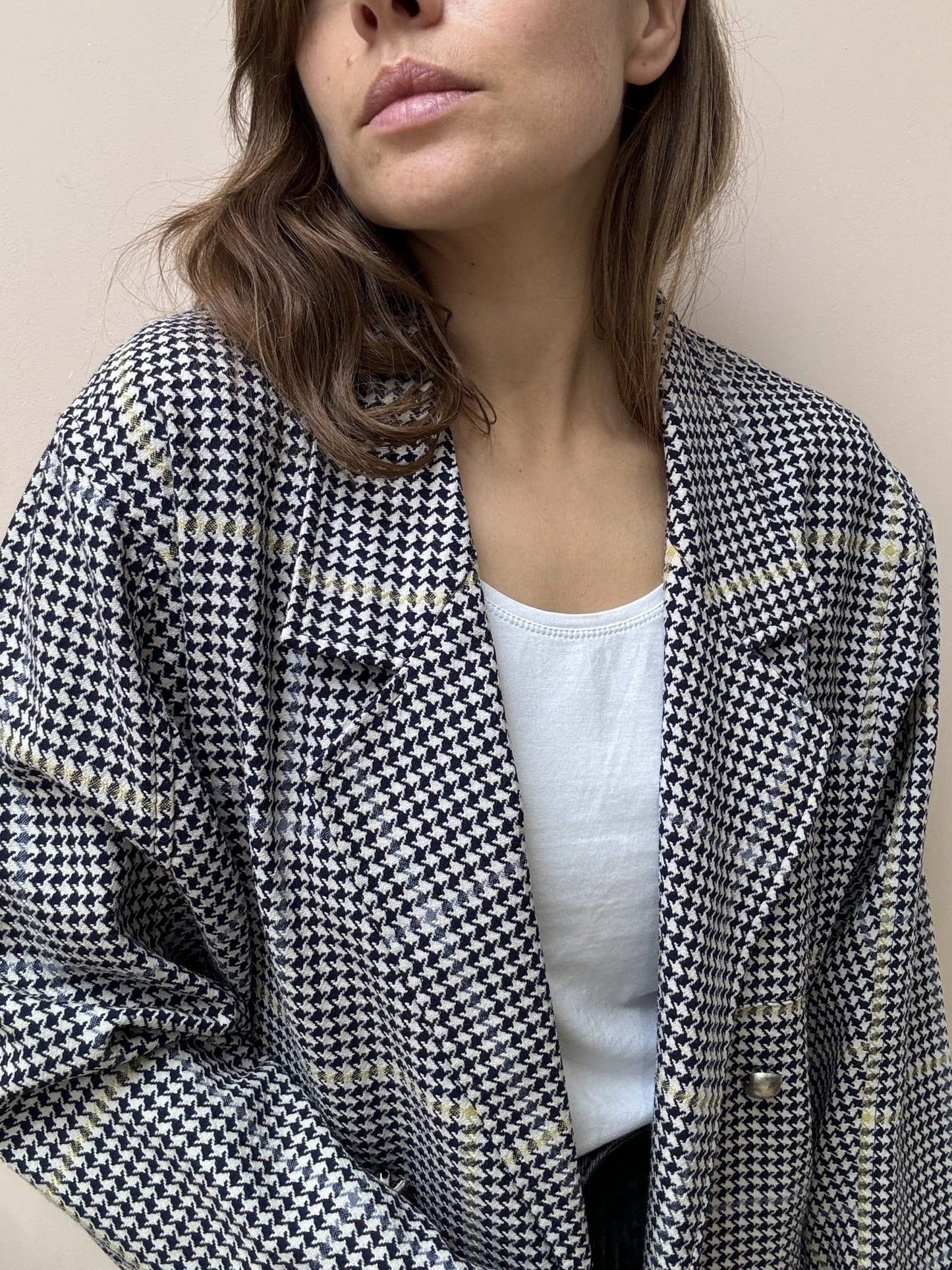 Vintage wool dogtooth jacket size 8/10