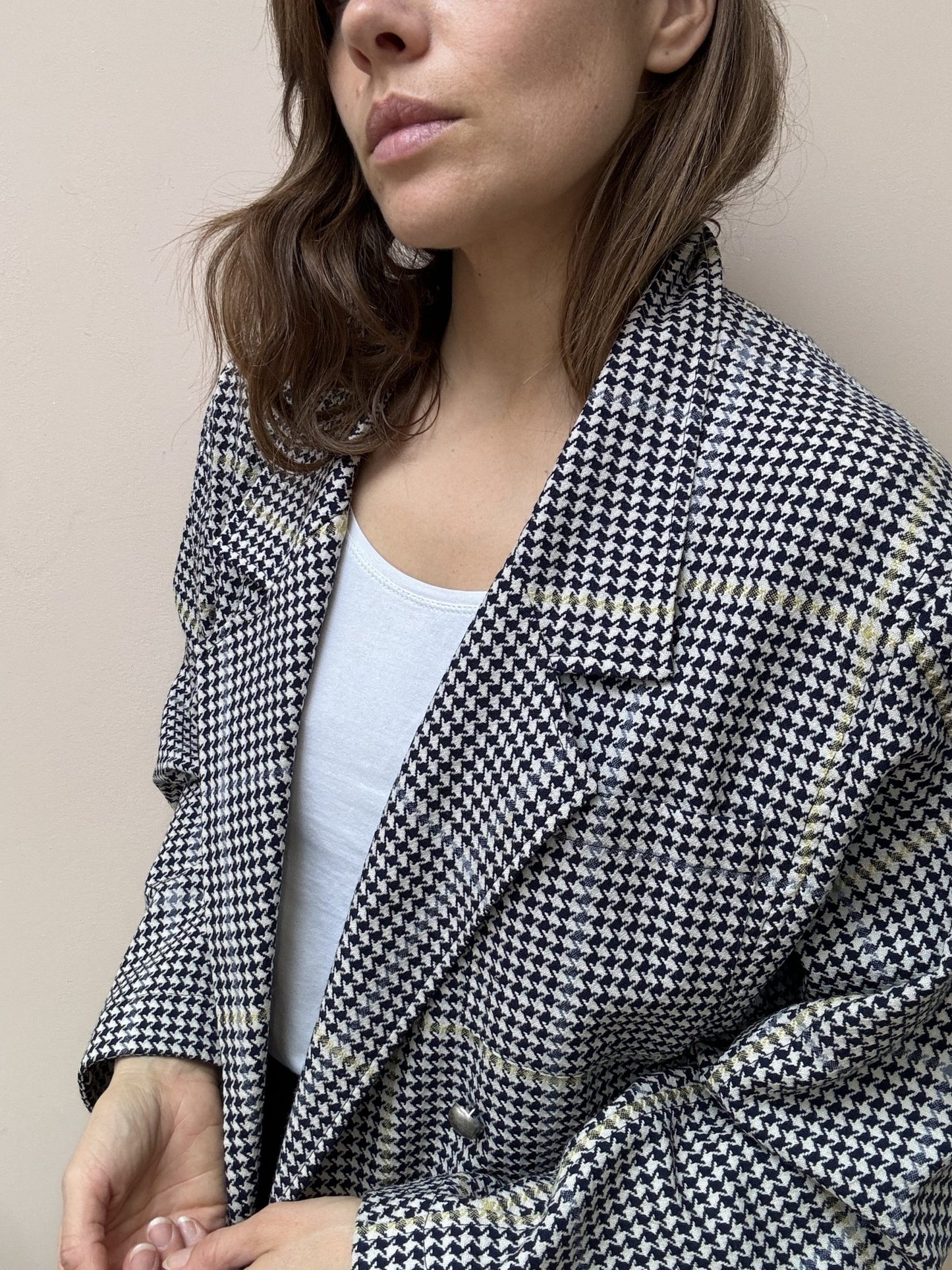 Vintage wool dogtooth jacket size 8/10
