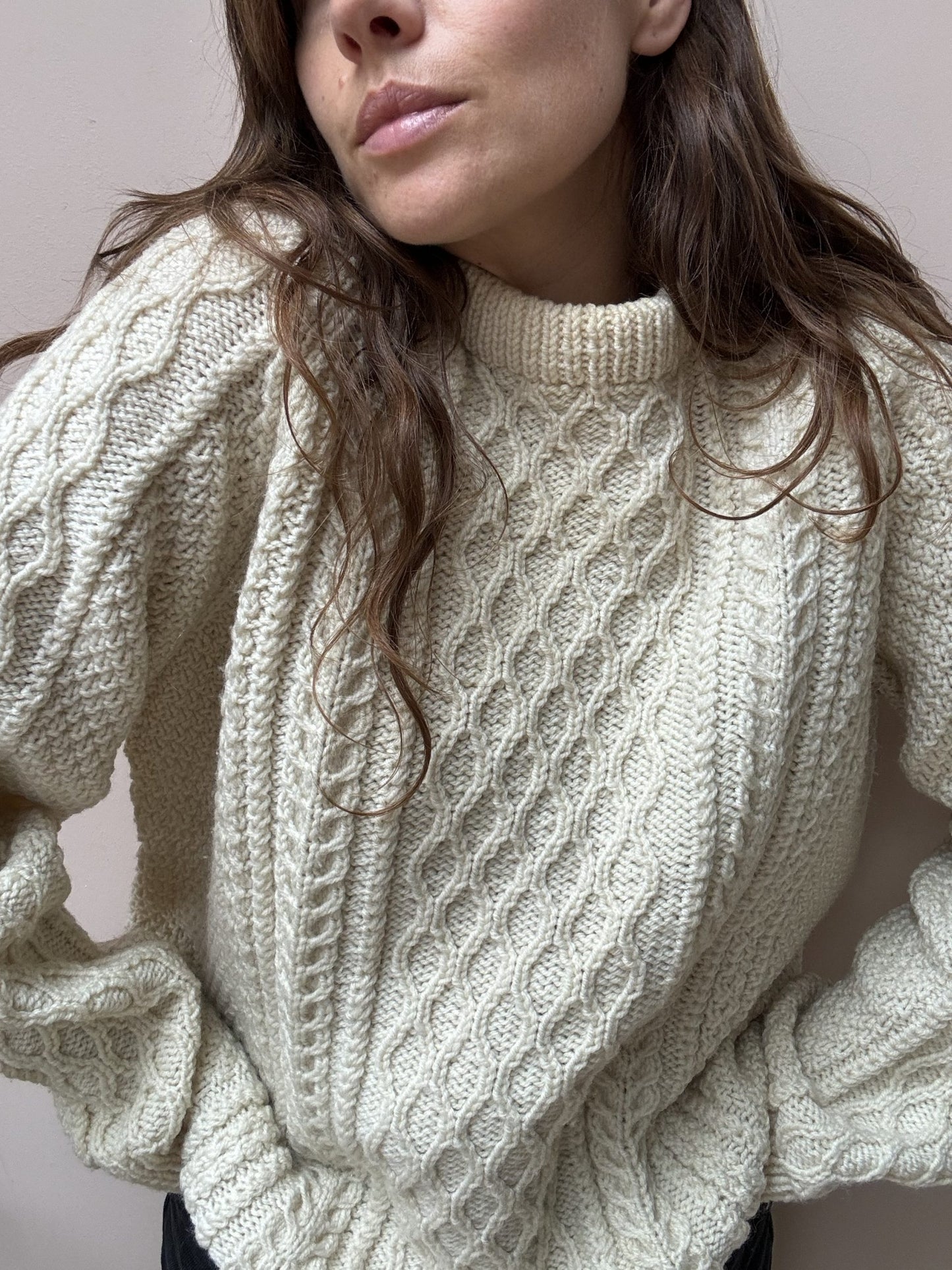 Vintage cream wool jumper size 12-16