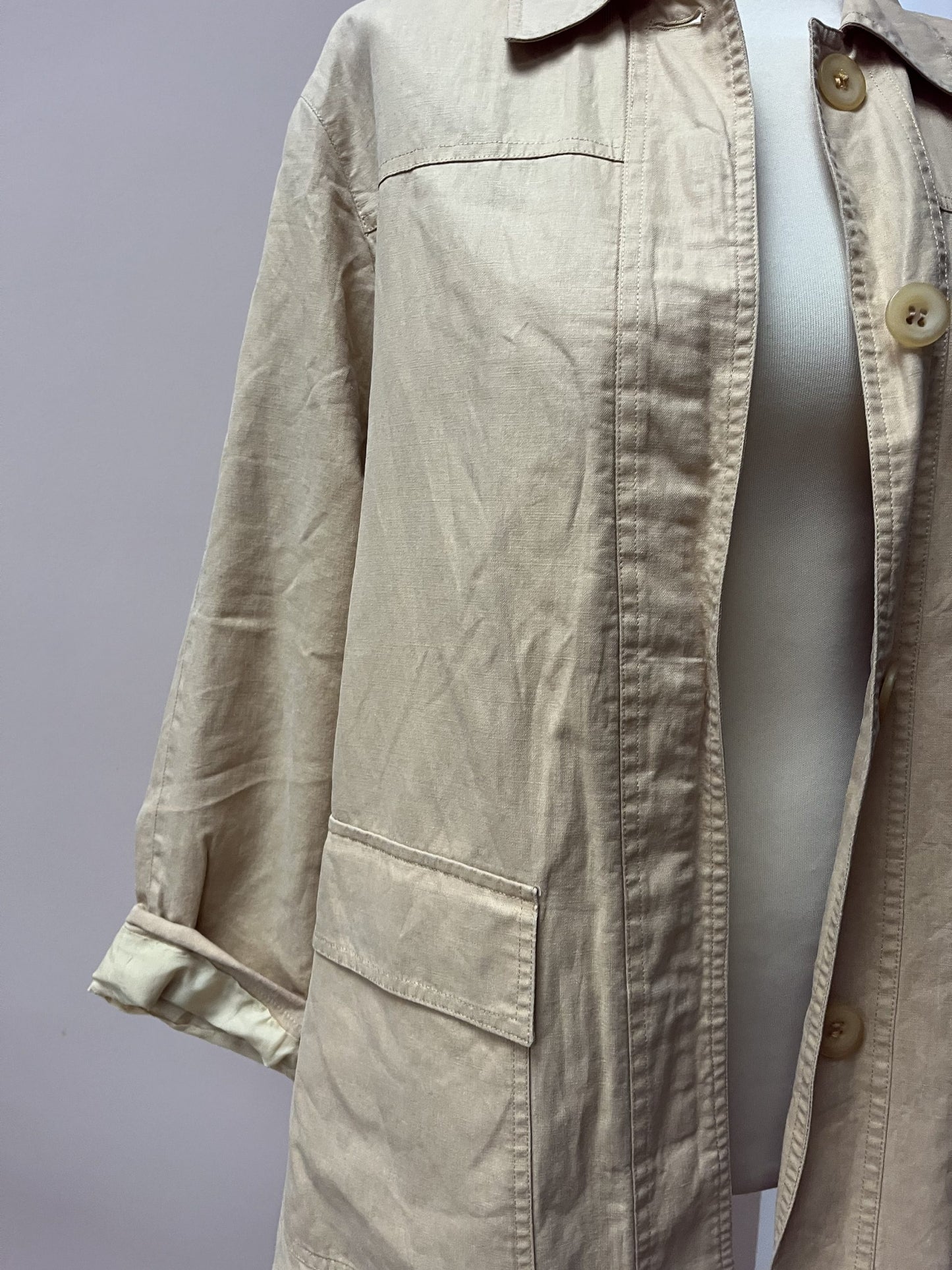 Linen cotton and wax jacket size 10