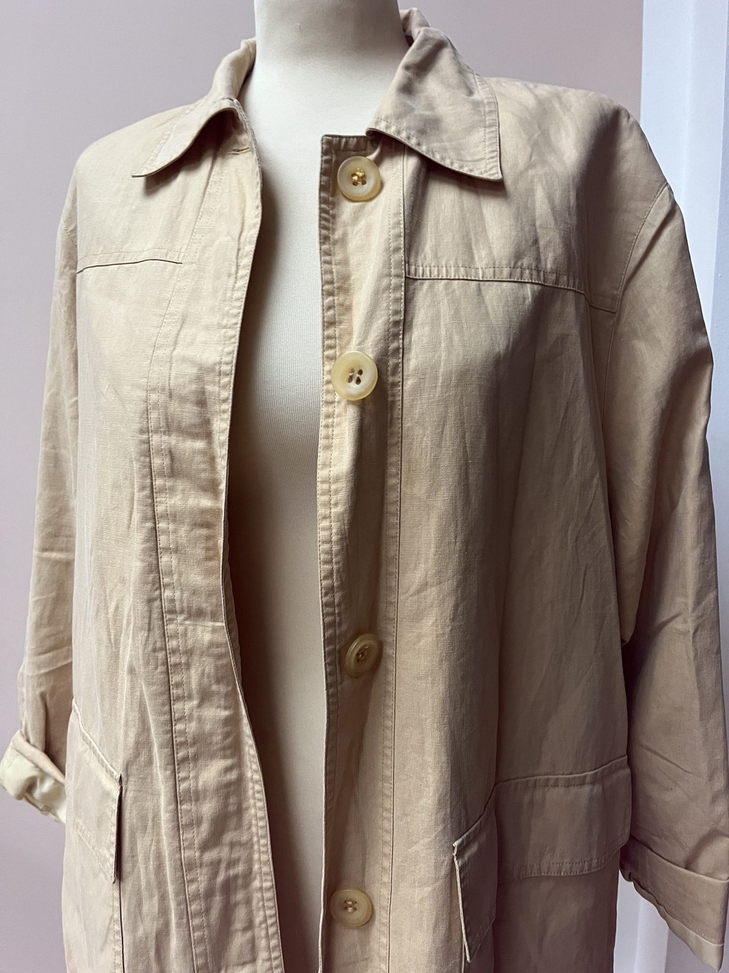 Linen cotton and wax jacket size 10