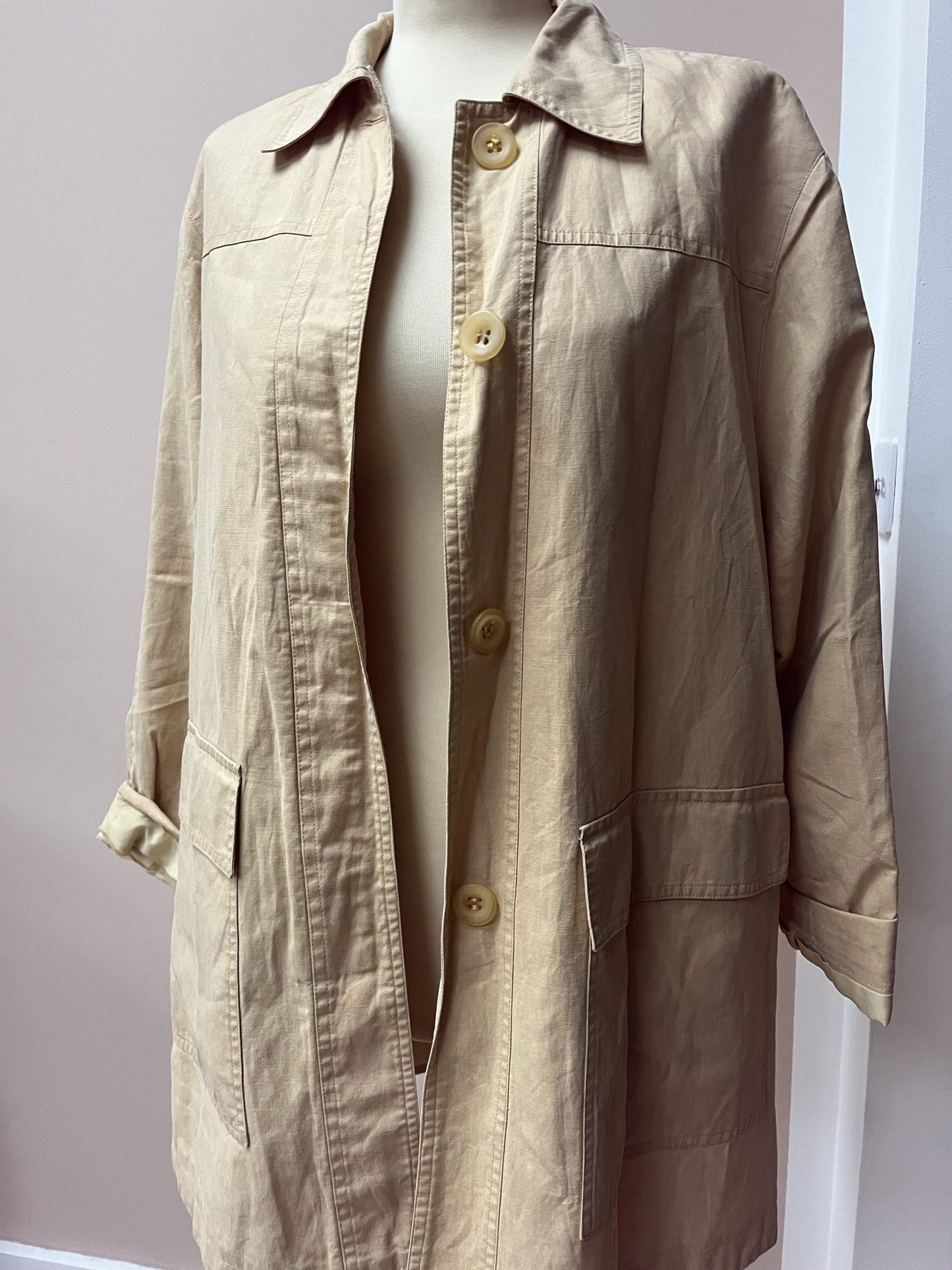 Linen cotton and wax jacket size 10