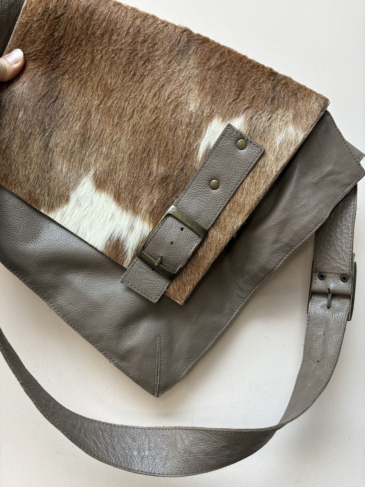 Leather saddle style bag
