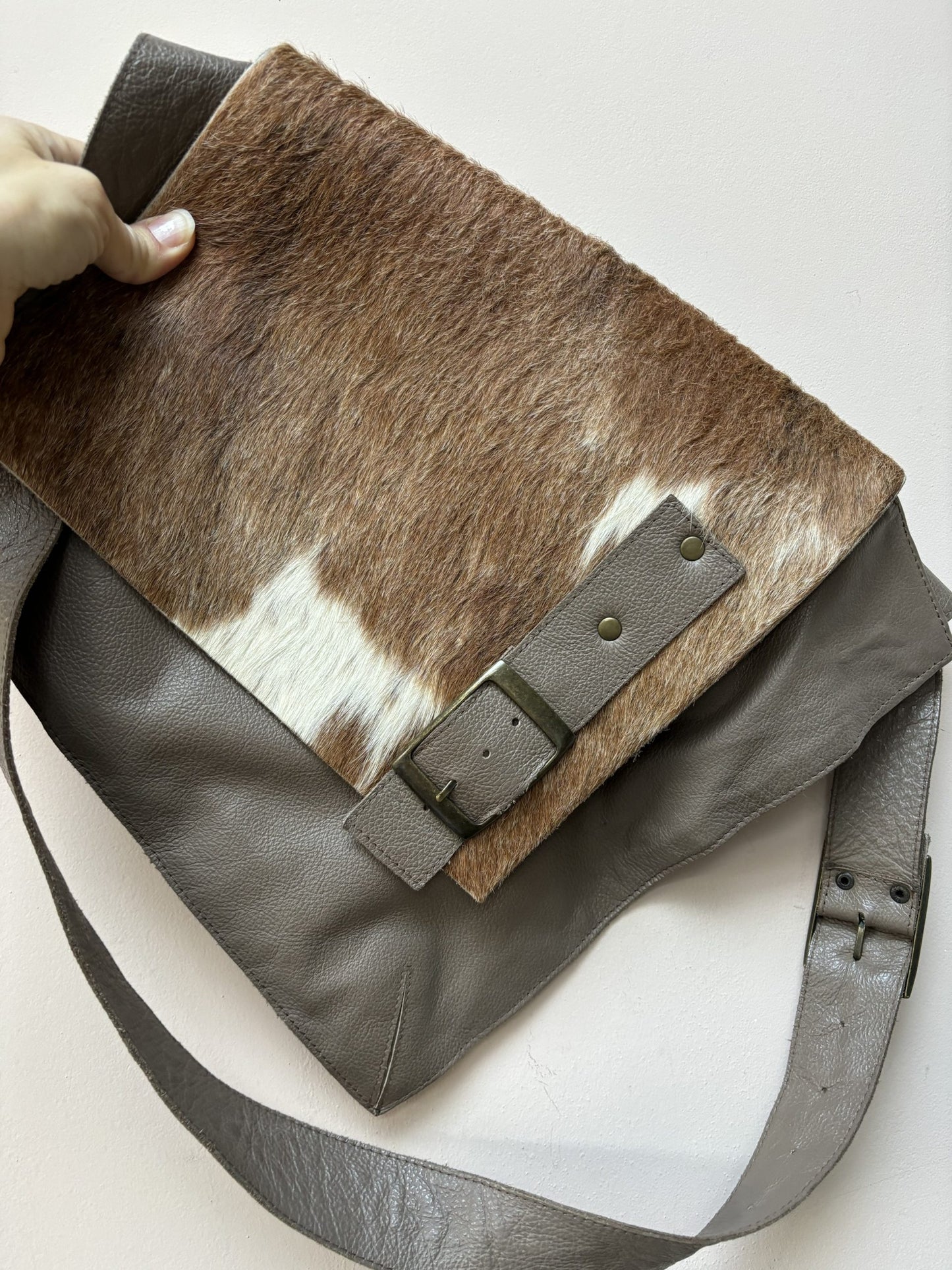 Leather saddle style bag