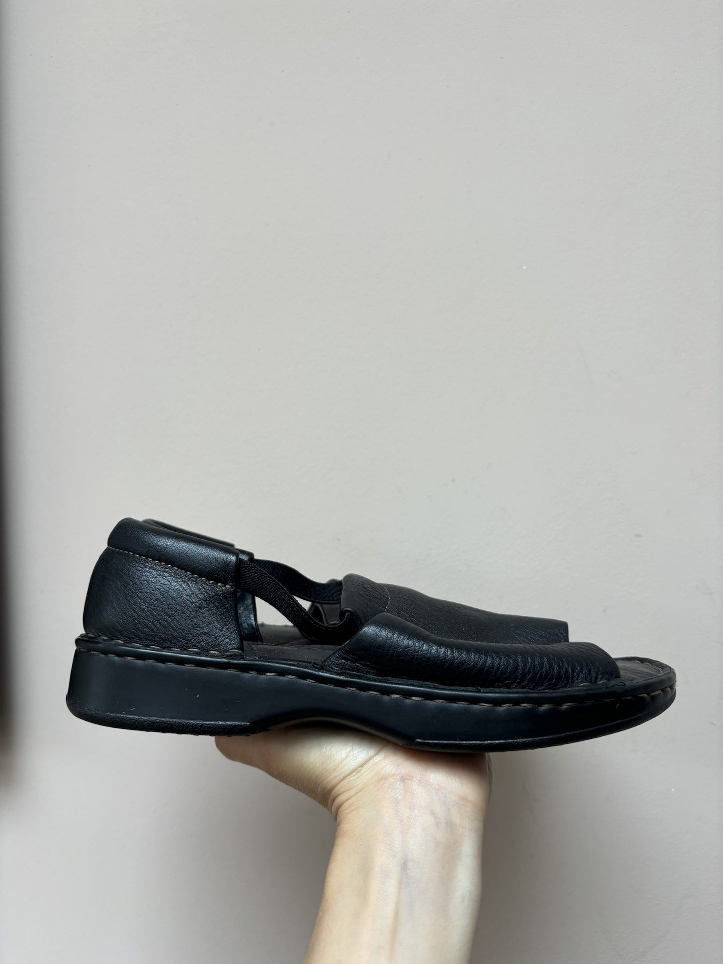 Black leather shoes size UK5