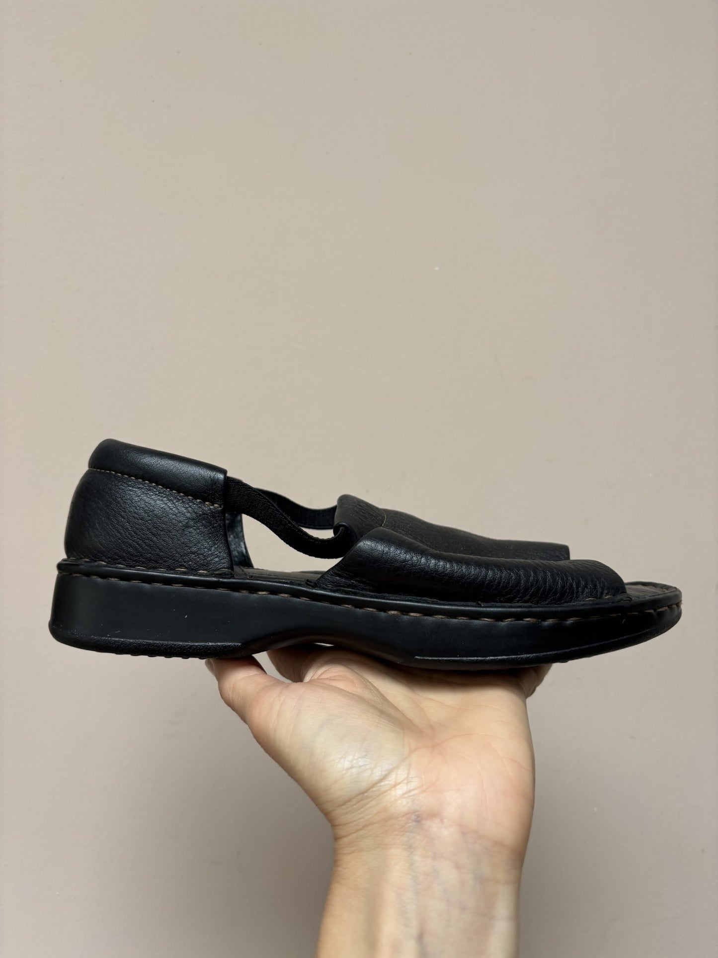 Black leather shoes size UK5