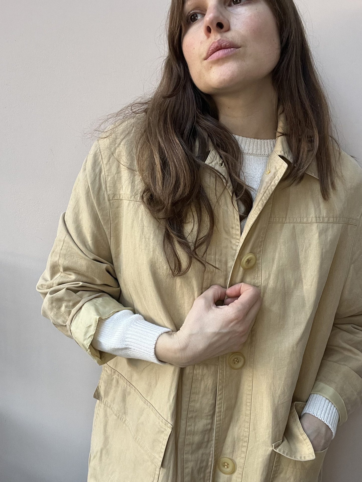 Linen cotton and wax jacket size 10