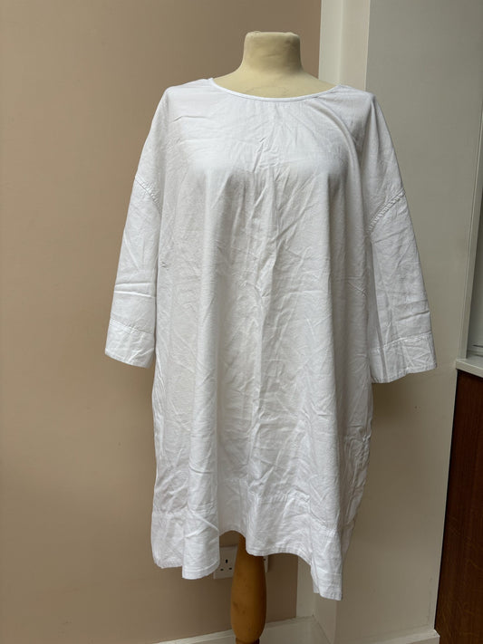 White cotton dress with pockets size S