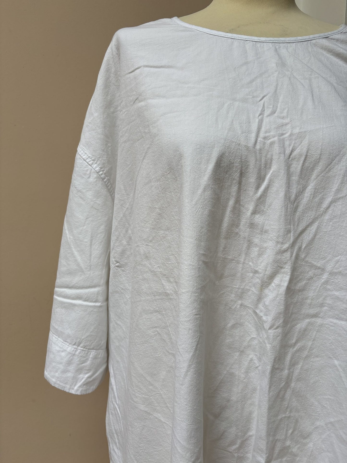 White cotton dress with pockets size S