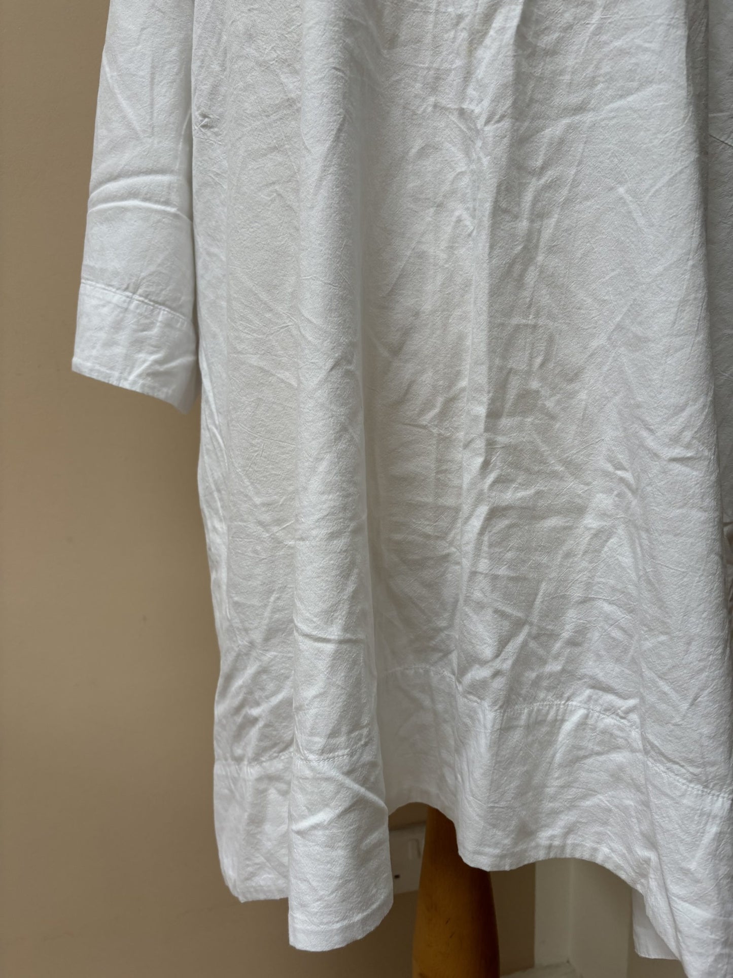 White cotton dress with pockets size S