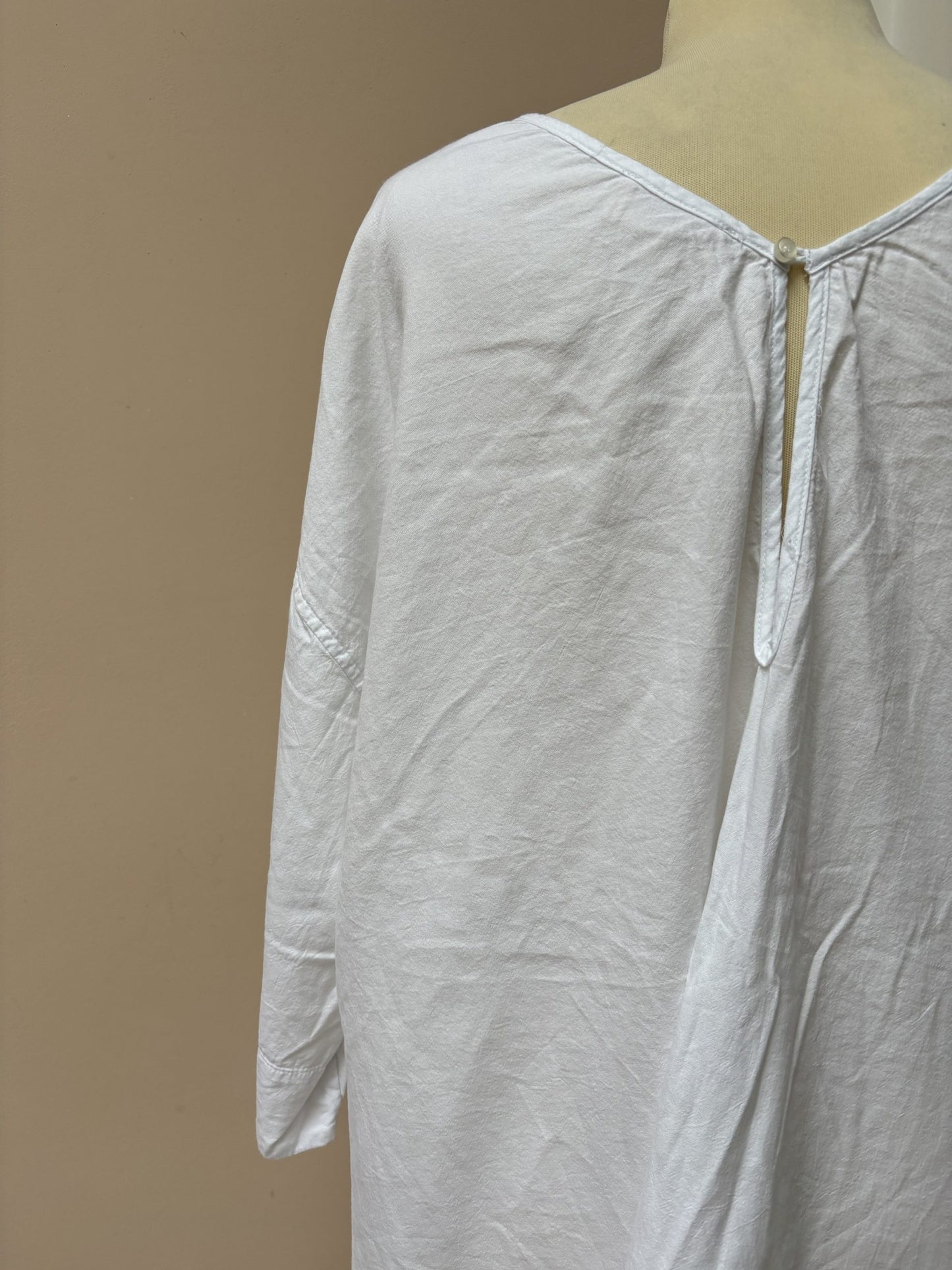 White cotton dress with pockets size S