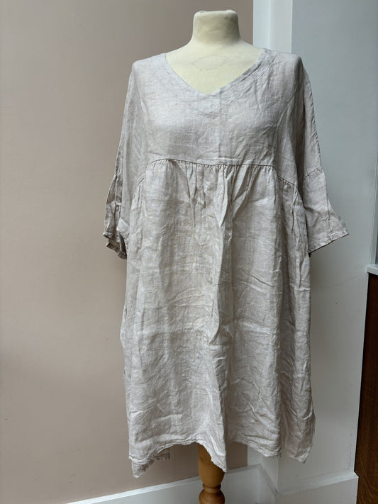 Linen pale pink dress size Large